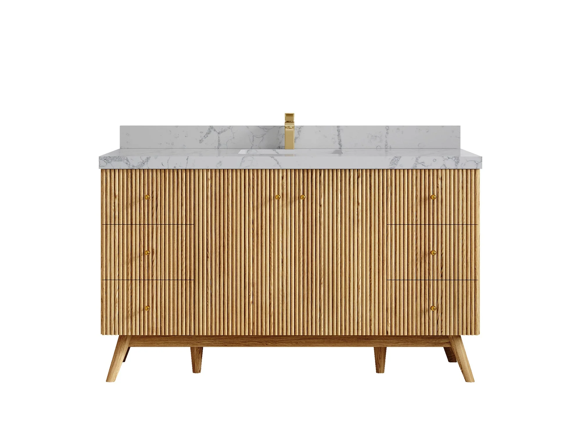 Pasadena White Oak 60 in. W x 22 in. D Single Sink Bathroom Vanity - Image 42