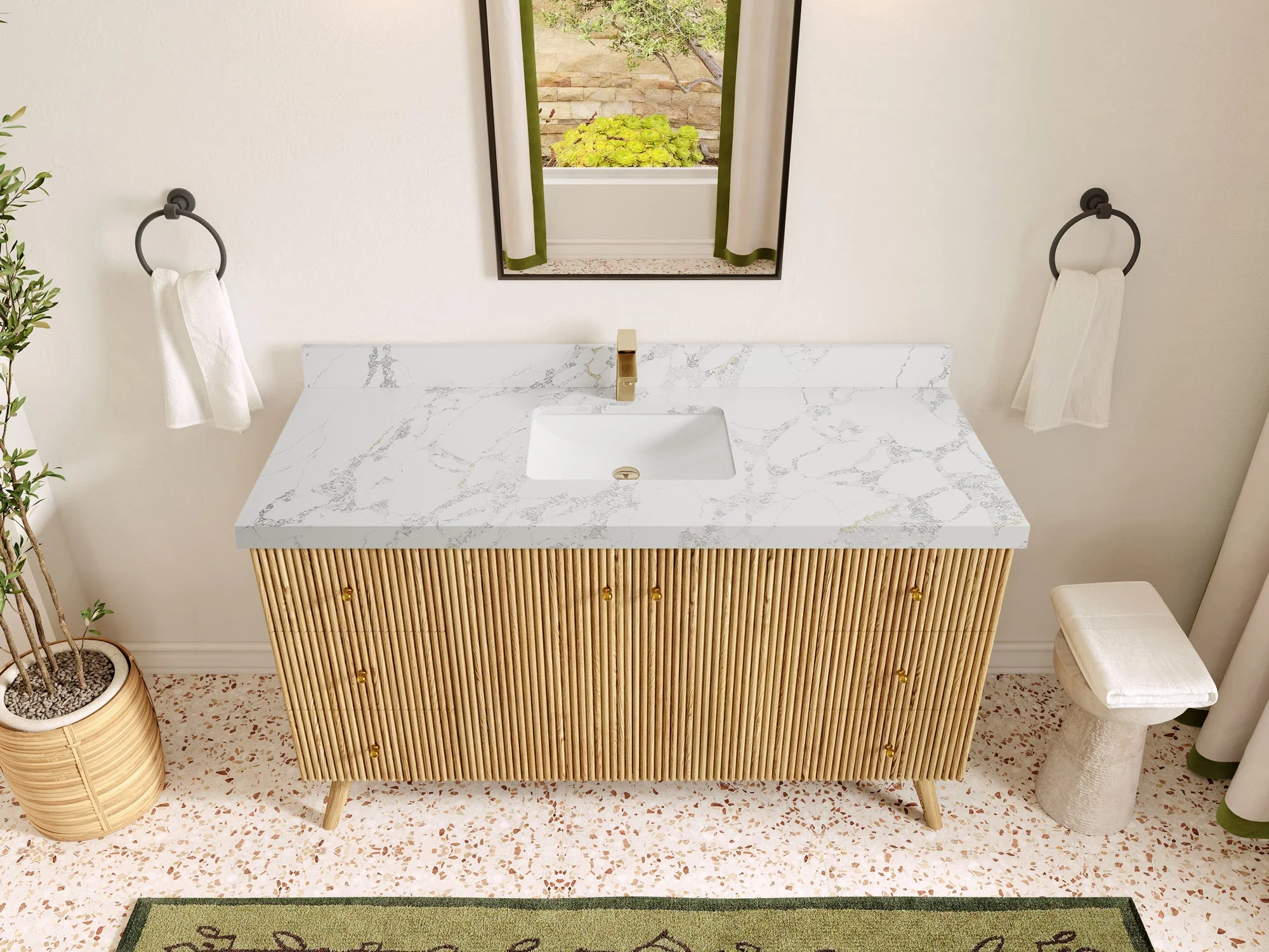 Pasadena White Oak 60 in. W x 22 in. D Single Sink Bathroom Vanity - Image 7
