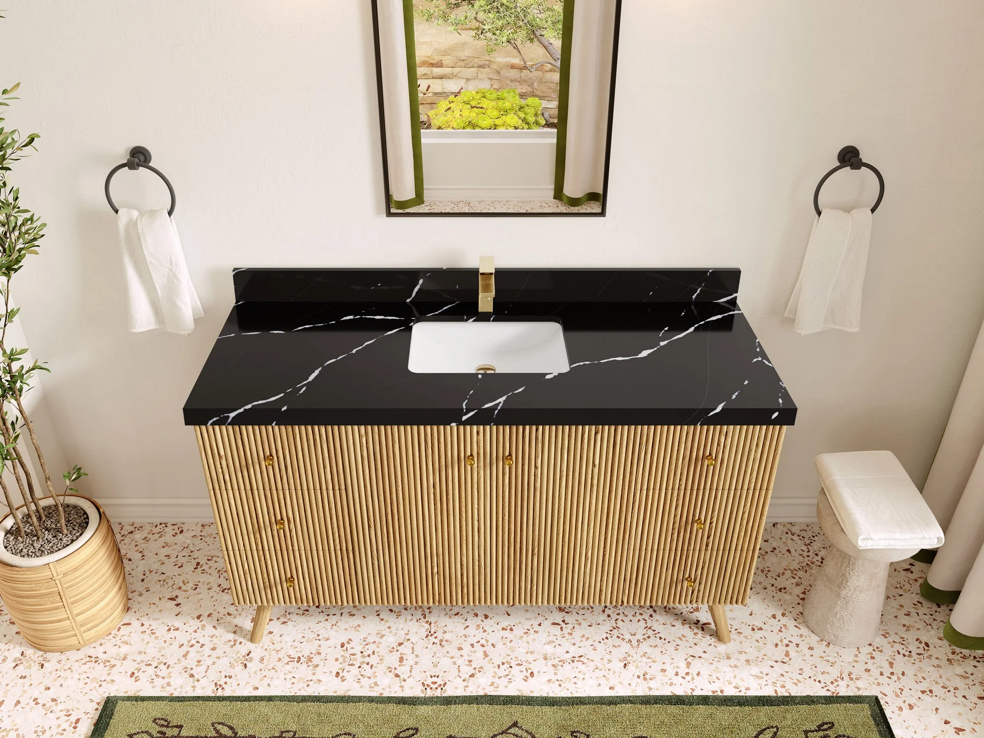 Pasadena White Oak 60 in. W x 22 in. D Single Sink Bathroom Vanity - Image 9