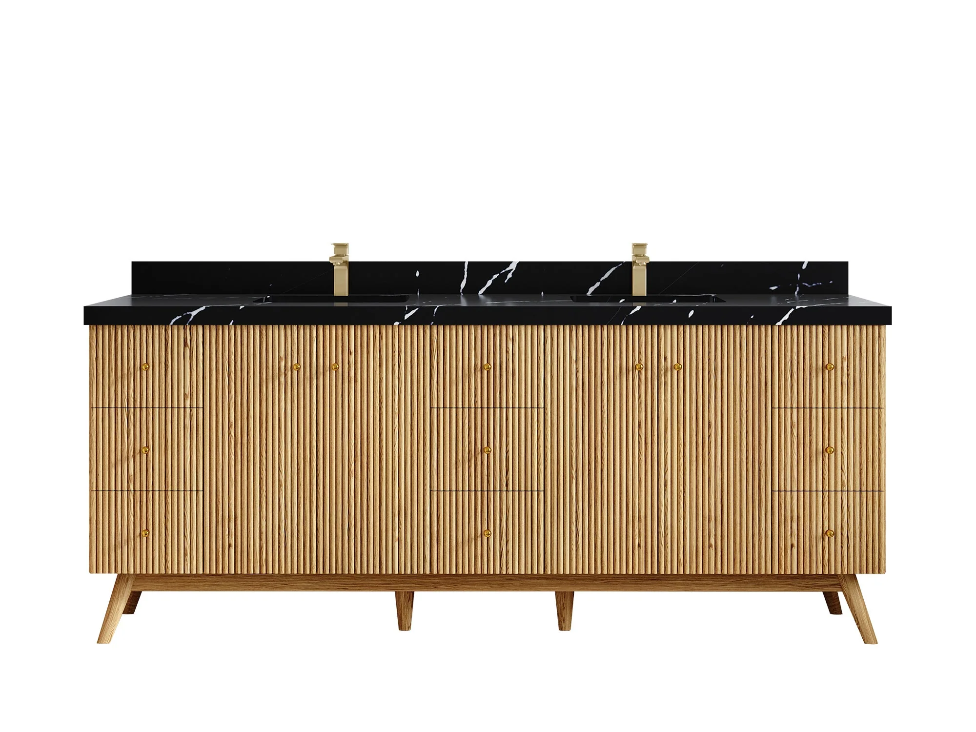 Pasadena White Oak 84 in. W x 22 in. D Double Sink Bathroom Vanity - Image 10
