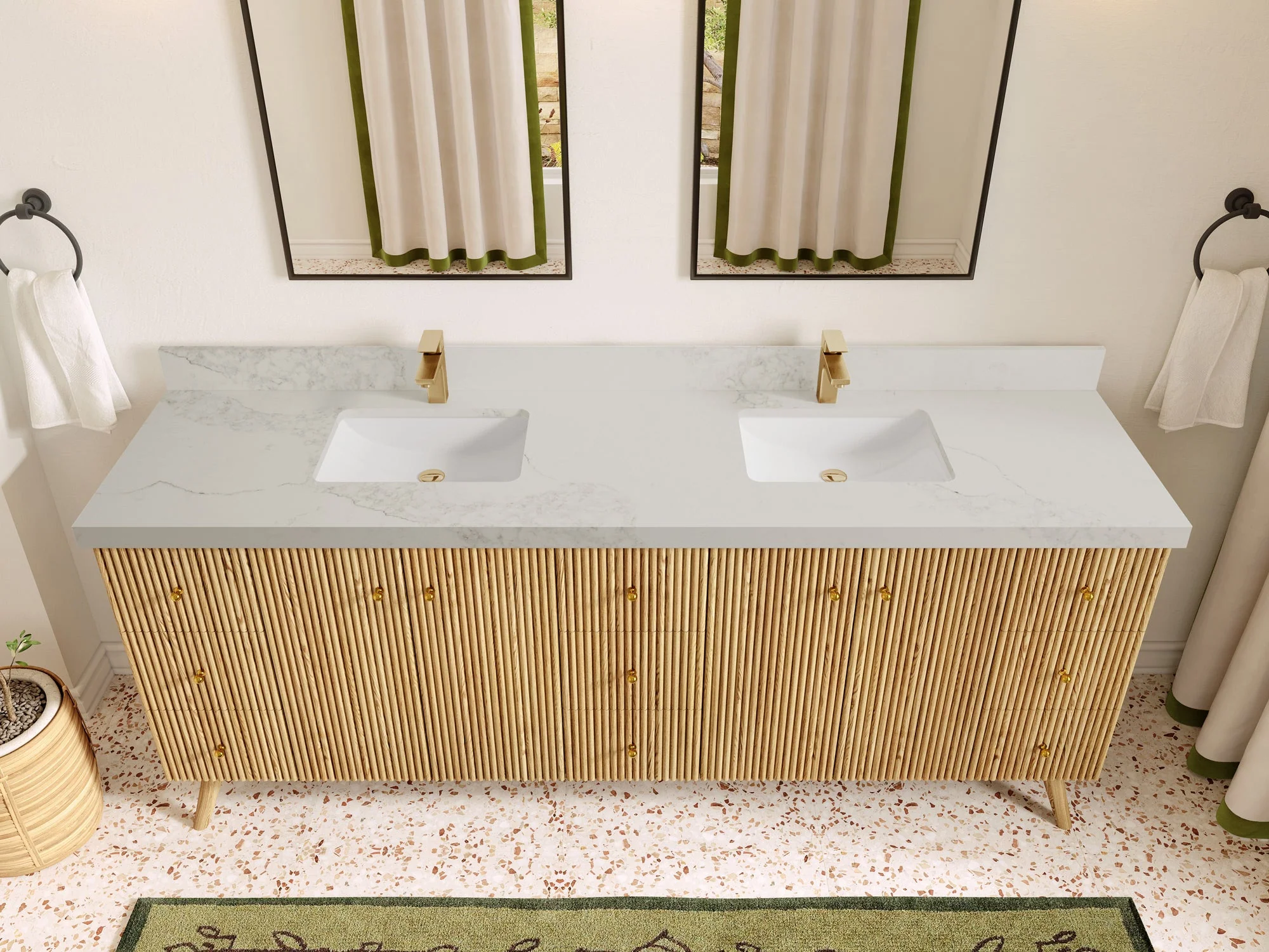 Pasadena White Oak 84 in. W x 22 in. D Double Sink Bathroom Vanity - Image 15
