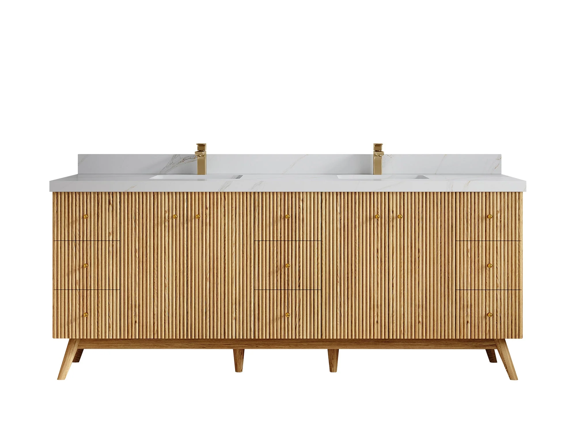 Pasadena White Oak 84 in. W x 22 in. D Double Sink Bathroom Vanity - Image 18