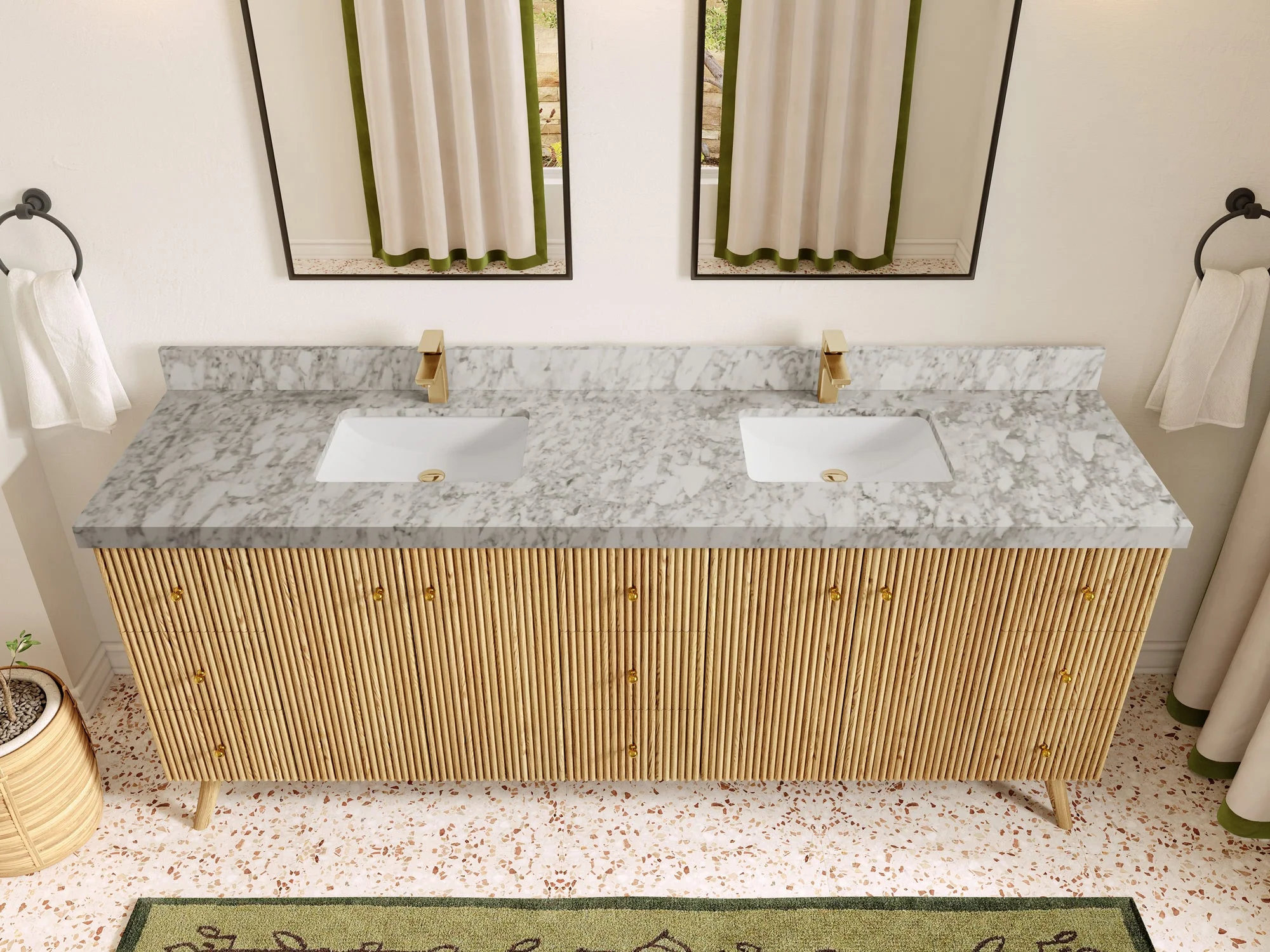 Pasadena White Oak 84 in. W x 22 in. D Double Sink Bathroom Vanity - Image 19