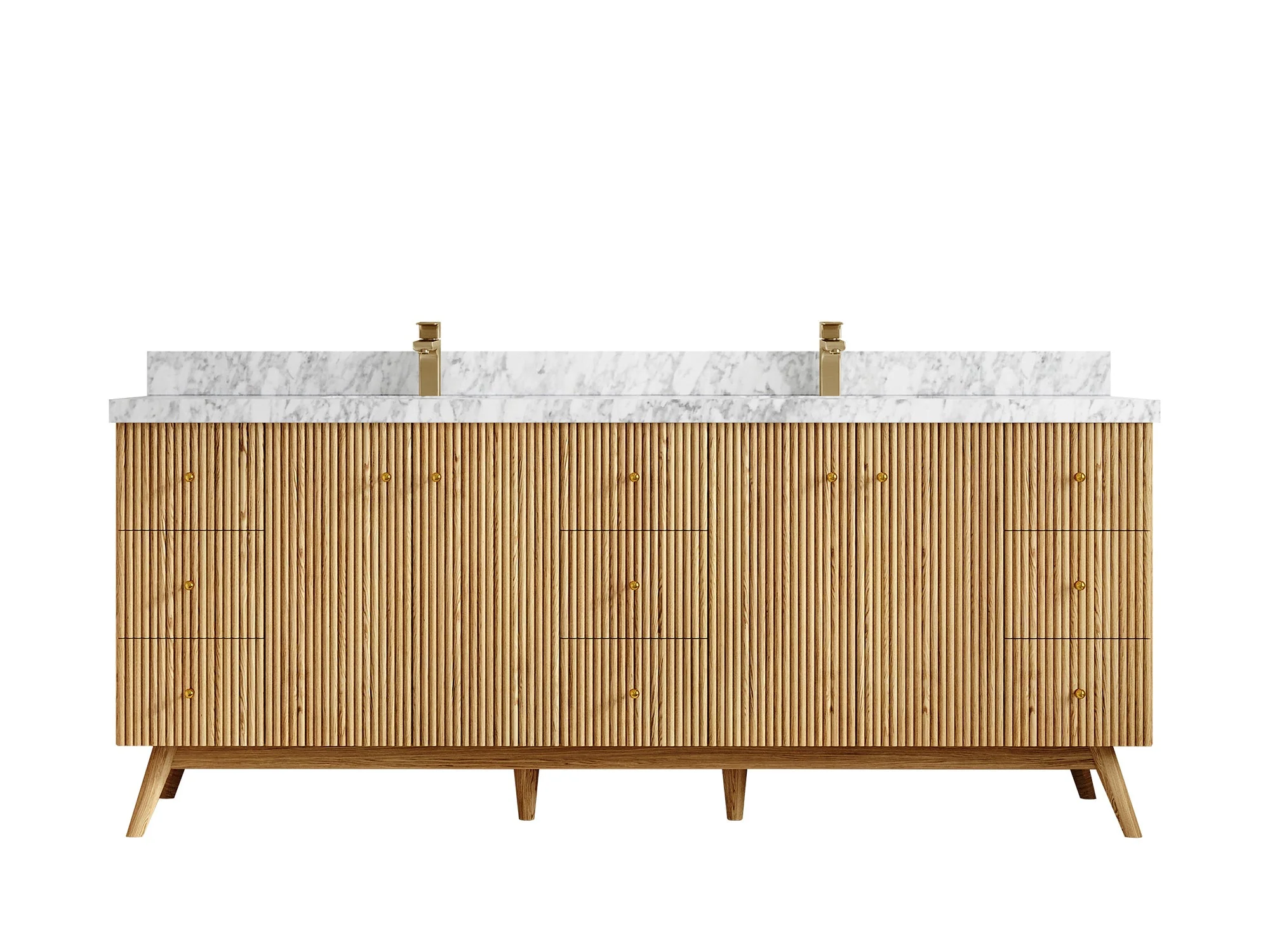 Pasadena White Oak 84 in. W x 22 in. D Double Sink Bathroom Vanity - Image 20