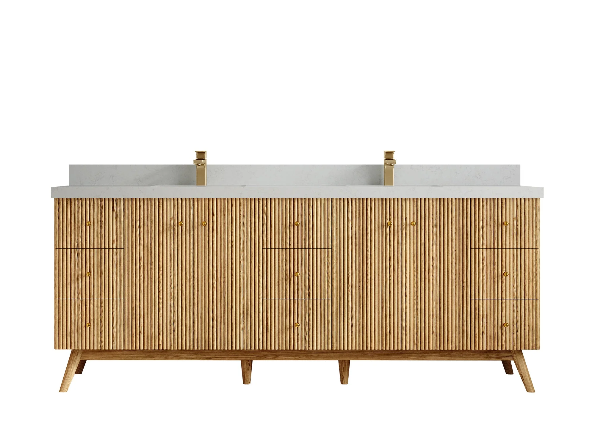 Pasadena White Oak 84 in. W x 22 in. D Double Sink Bathroom Vanity - Image 22