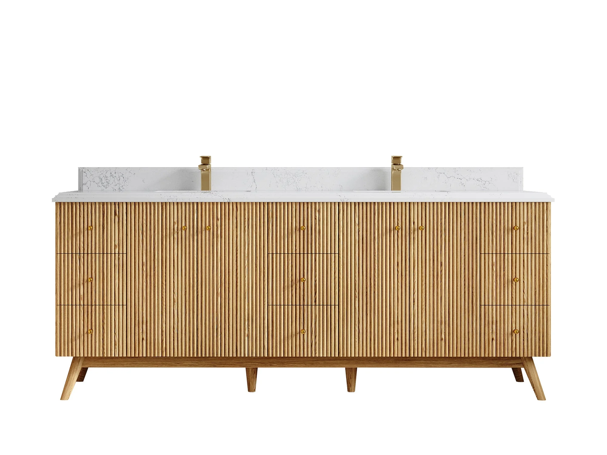 Pasadena White Oak 84 in. W x 22 in. D Double Sink Bathroom Vanity - Image 26