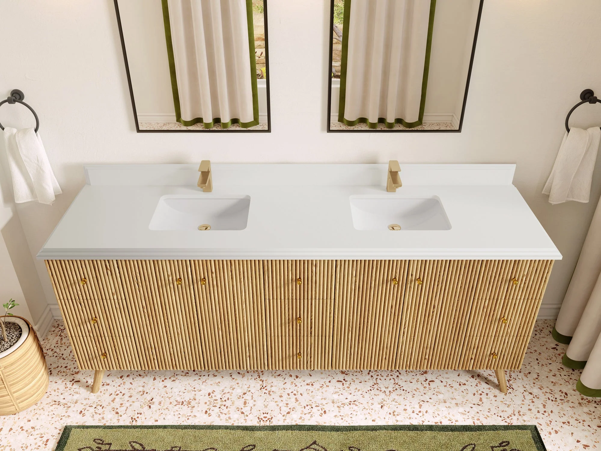 Pasadena White Oak 84 in. W x 22 in. D Double Sink Bathroom Vanity - Image 27