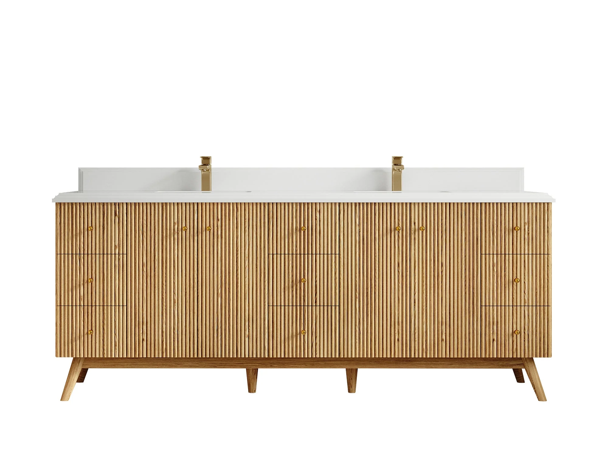 Pasadena White Oak 84 in. W x 22 in. D Double Sink Bathroom Vanity - Image 28