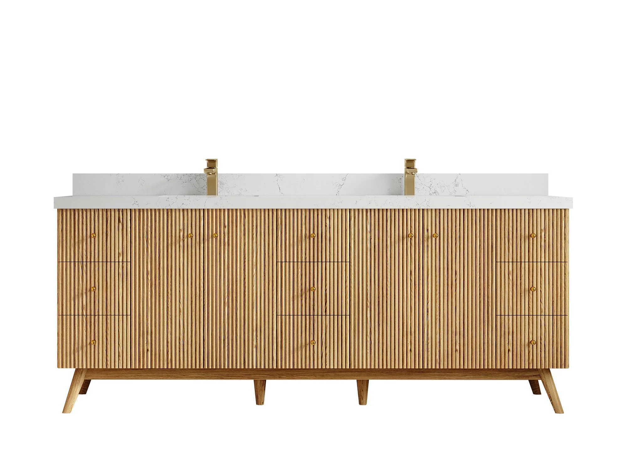 Pasadena White Oak 84 in. W x 22 in. D Double Sink Bathroom Vanity - Image 30