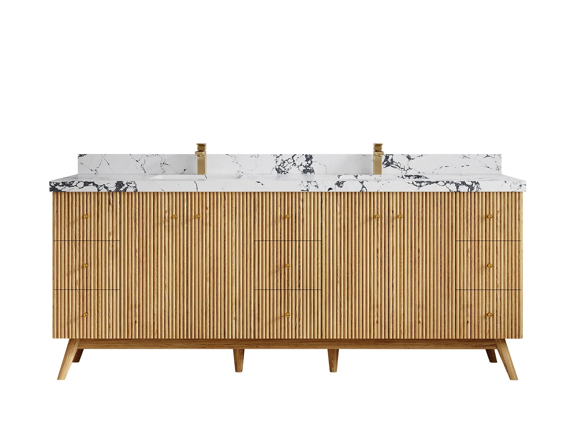 Pasadena White Oak 84 in. W x 22 in. D Double Sink Bathroom Vanity - Image 40