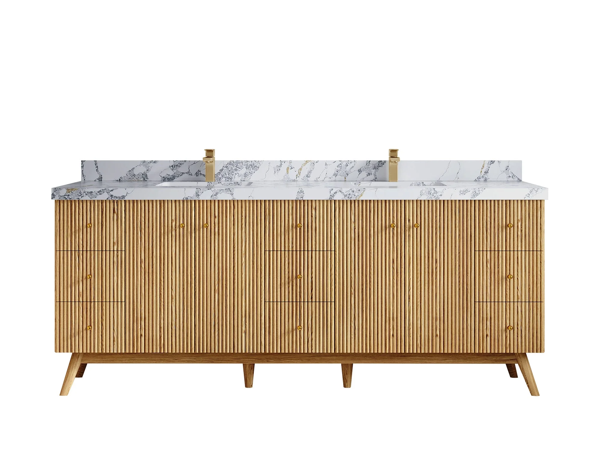 Pasadena White Oak 84 in. W x 22 in. D Double Sink Bathroom Vanity - Image 8