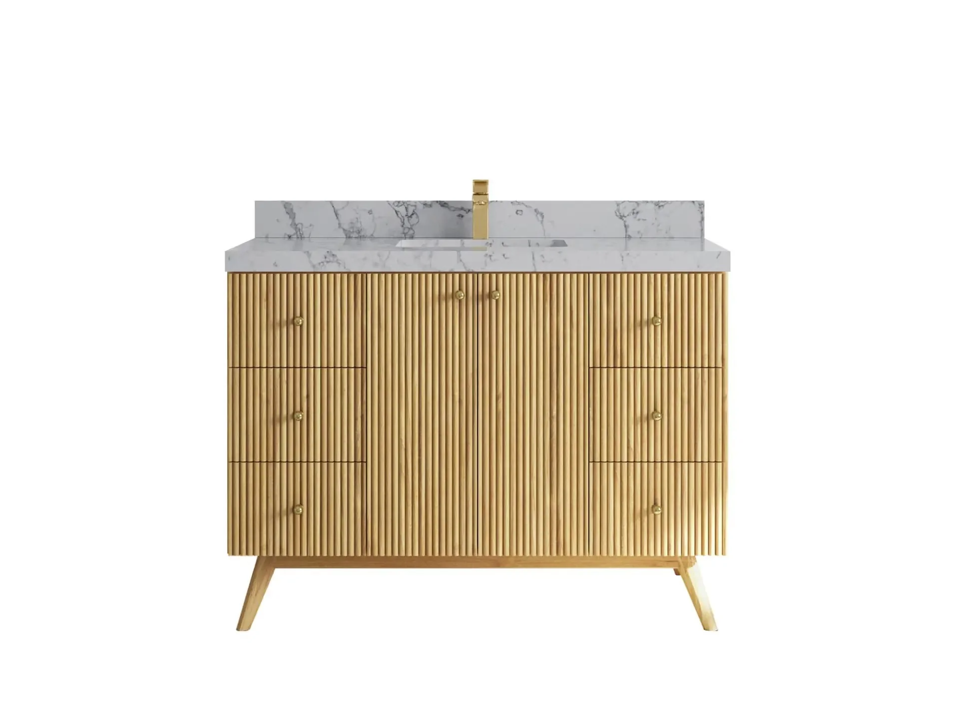 Pasadena Teak Wood 42 in. W x 22 in. D Single Sink Bathroom Vanity - Image 11