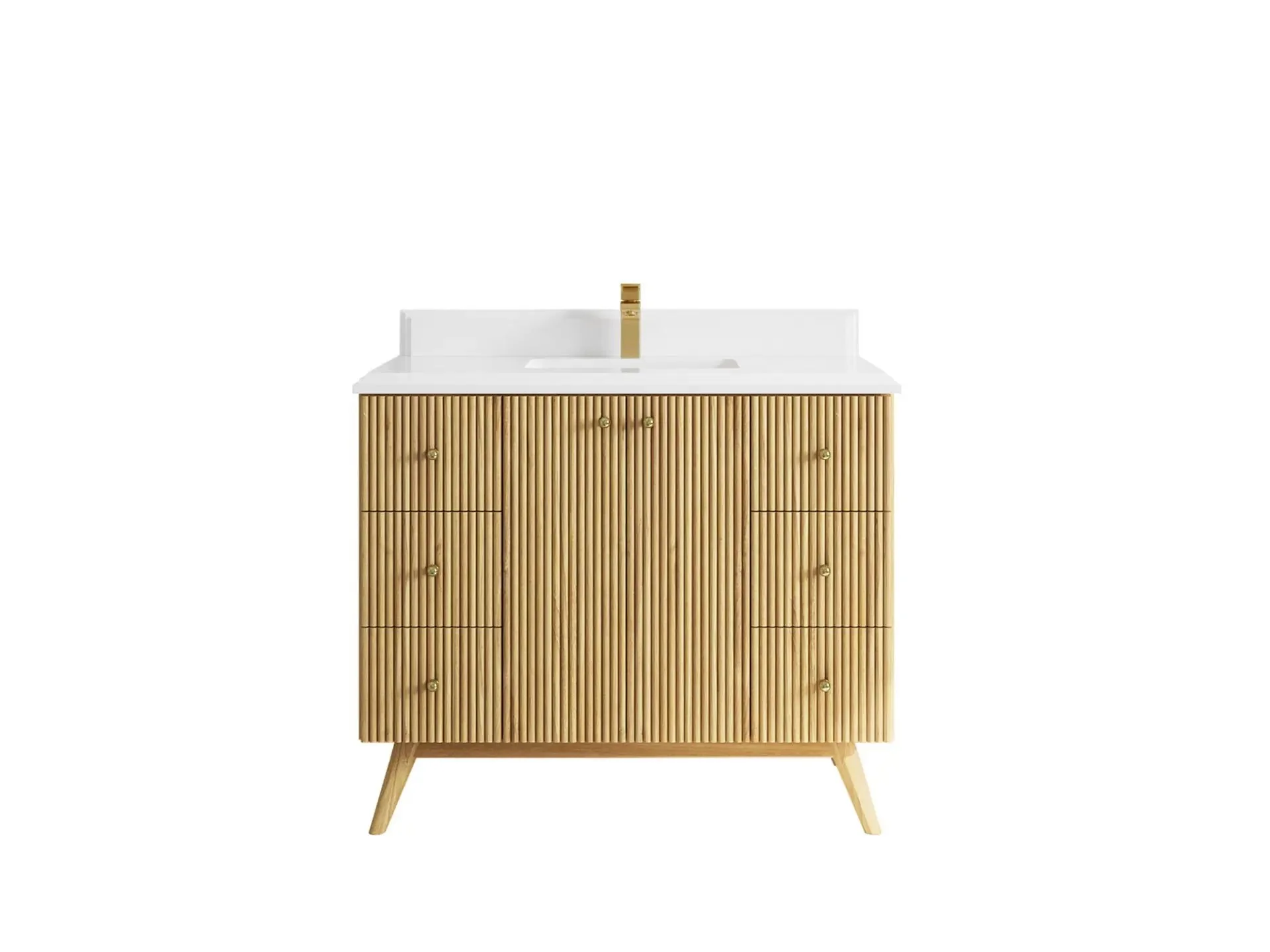 Pasadena Teak Wood 42 in. W x 22 in. D Single Sink Bathroom Vanity - Image 13