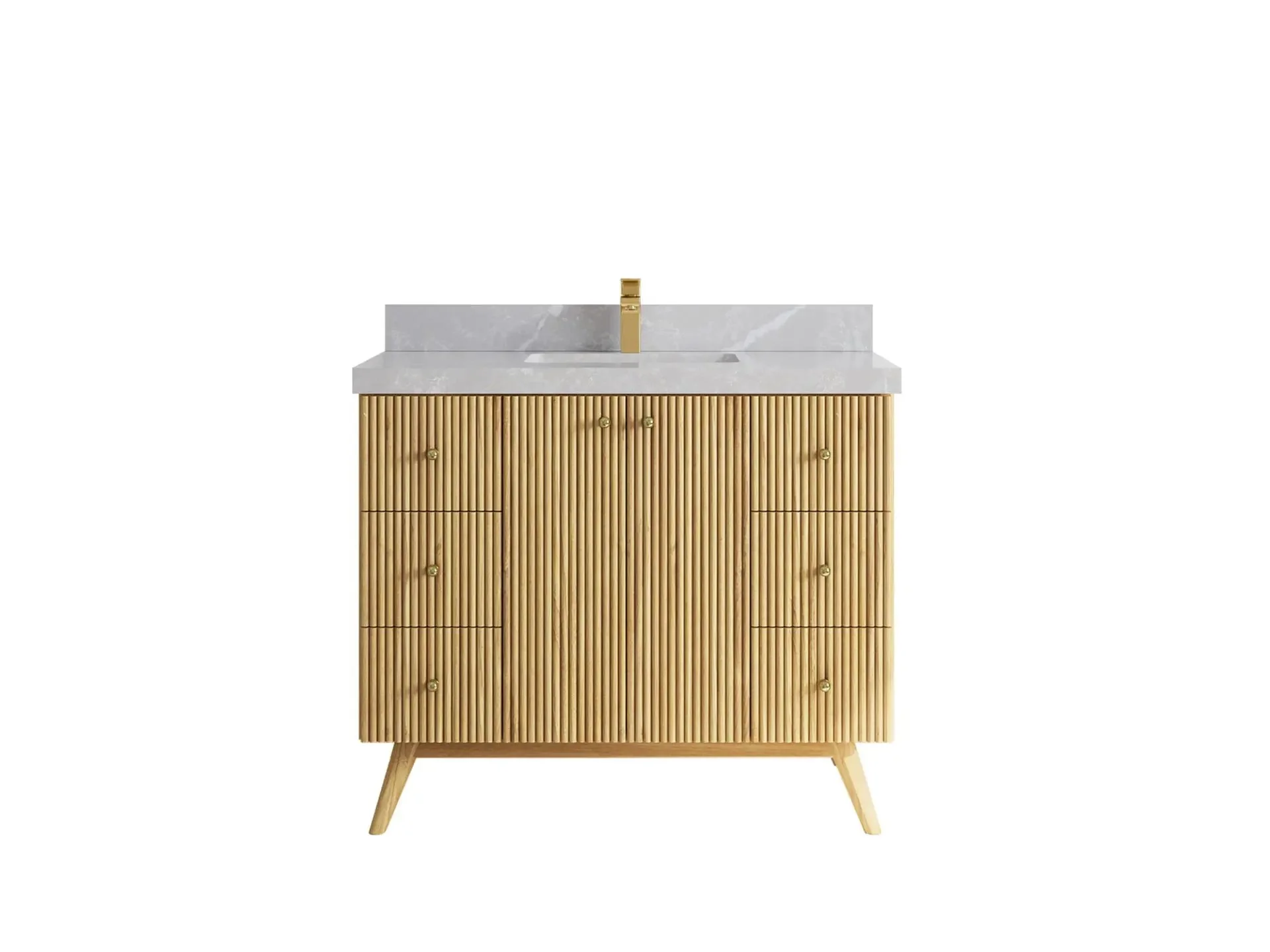 Pasadena Teak Wood 42 in. W x 22 in. D Single Sink Bathroom Vanity - Image 16