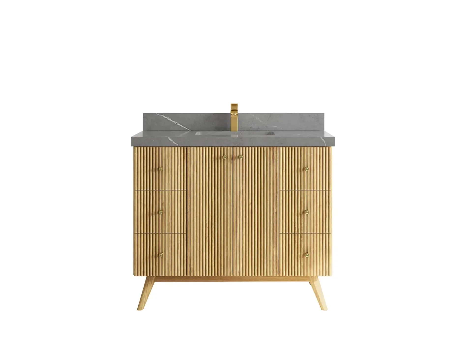 Pasadena Teak Wood 42 in. W x 22 in. D Single Sink Bathroom Vanity - Image 17