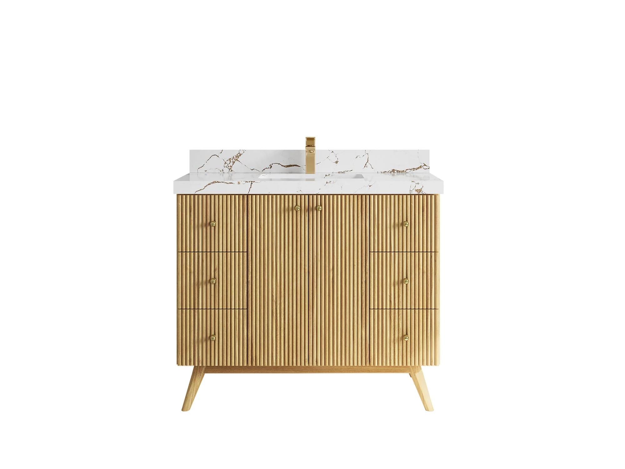 Pasadena Teak Wood 42 in. W x 22 in. D Single Sink Bathroom Vanity - Image 21