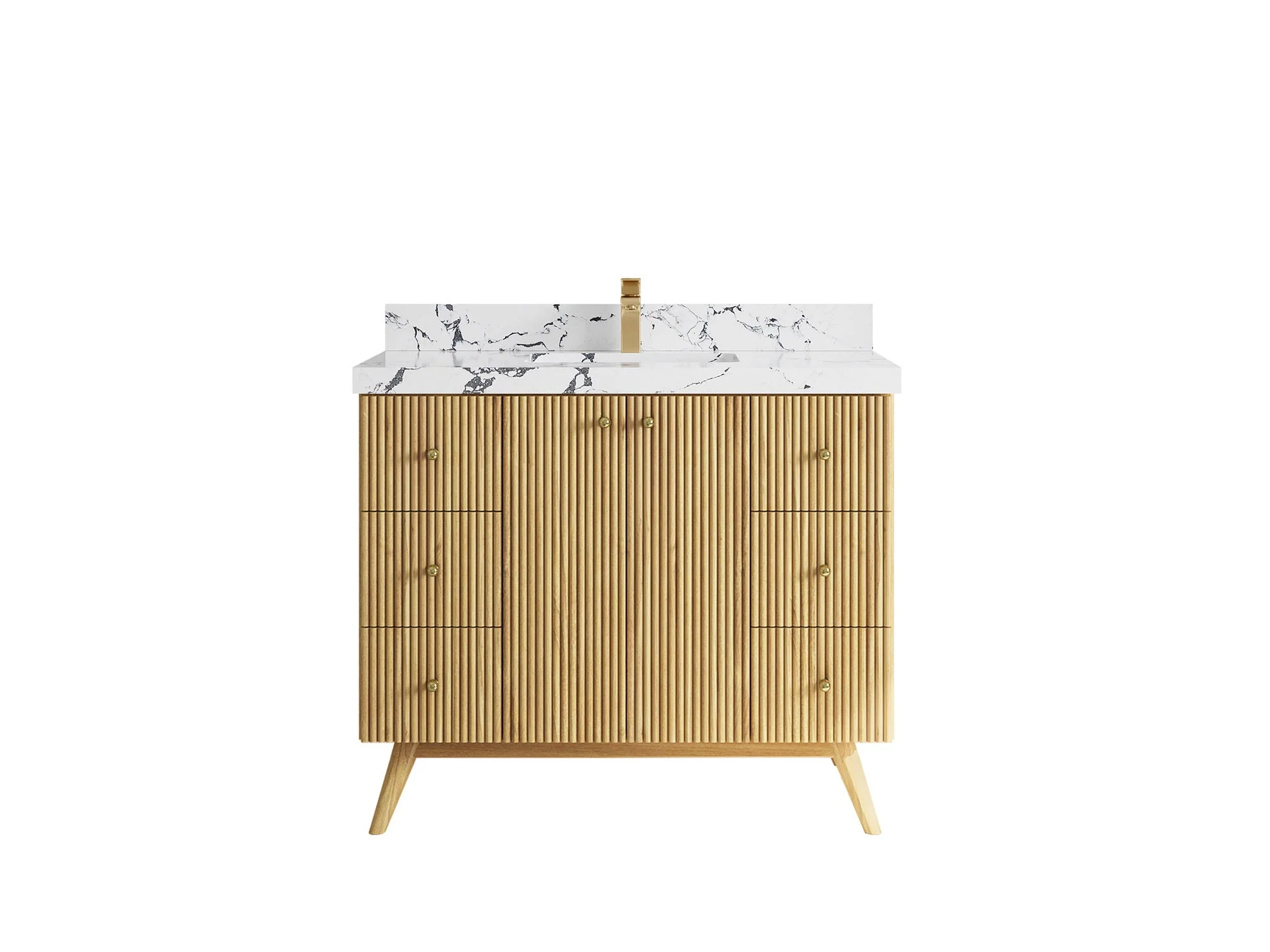Pasadena Teak Wood 42 in. W x 22 in. D Single Sink Bathroom Vanity - Image 23