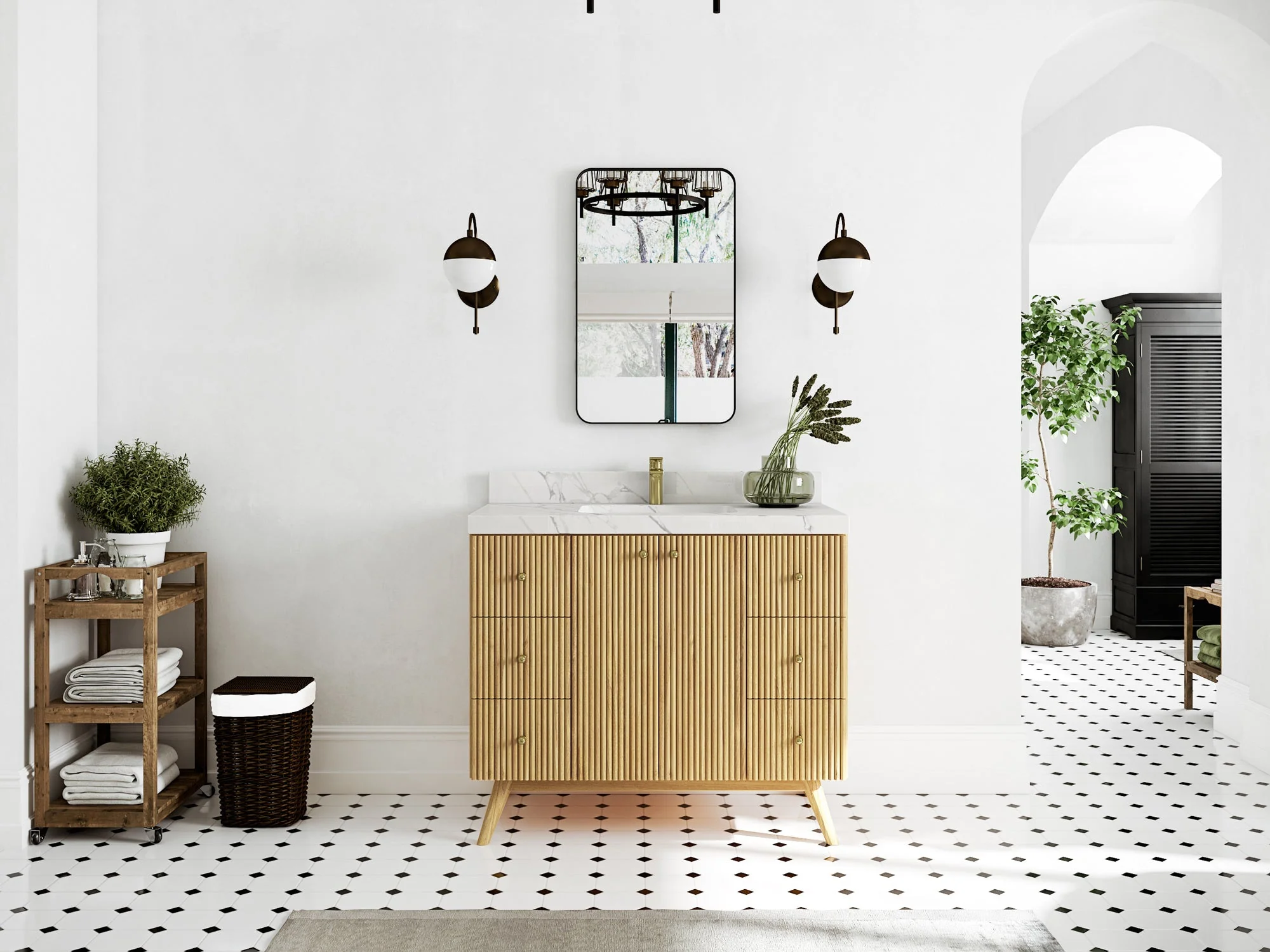 Pasadena Teak Wood 42 in. W x 22 in. D Single Sink Bathroom Vanity - Image 4