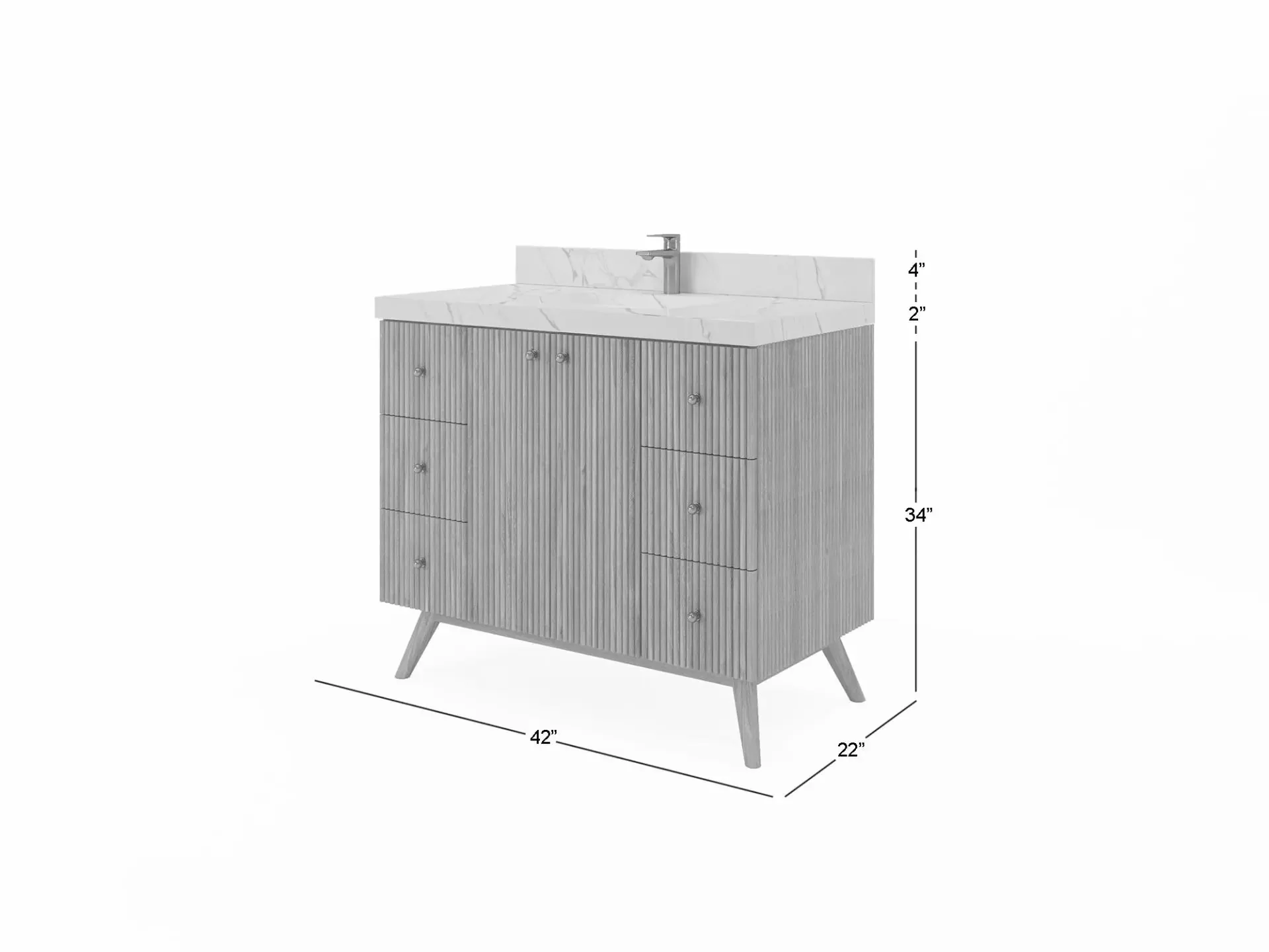 Pasadena Teak Wood 42 in. W x 22 in. D Single Sink Bathroom Vanity - Image 5