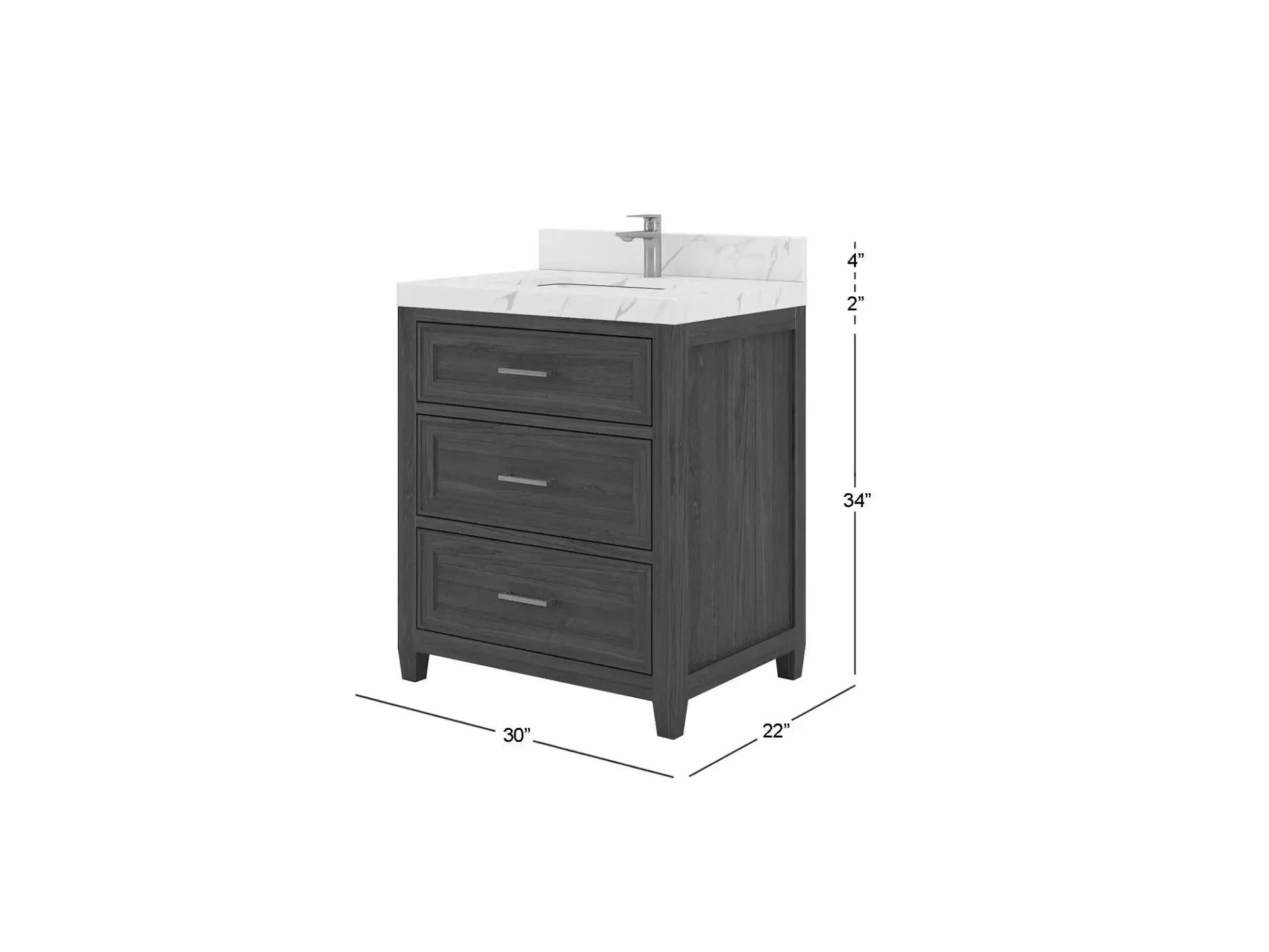 Santa Monica Teak Wood 30 in. W x 22 in. D Single Sink Bathroom Vanity - Image 5