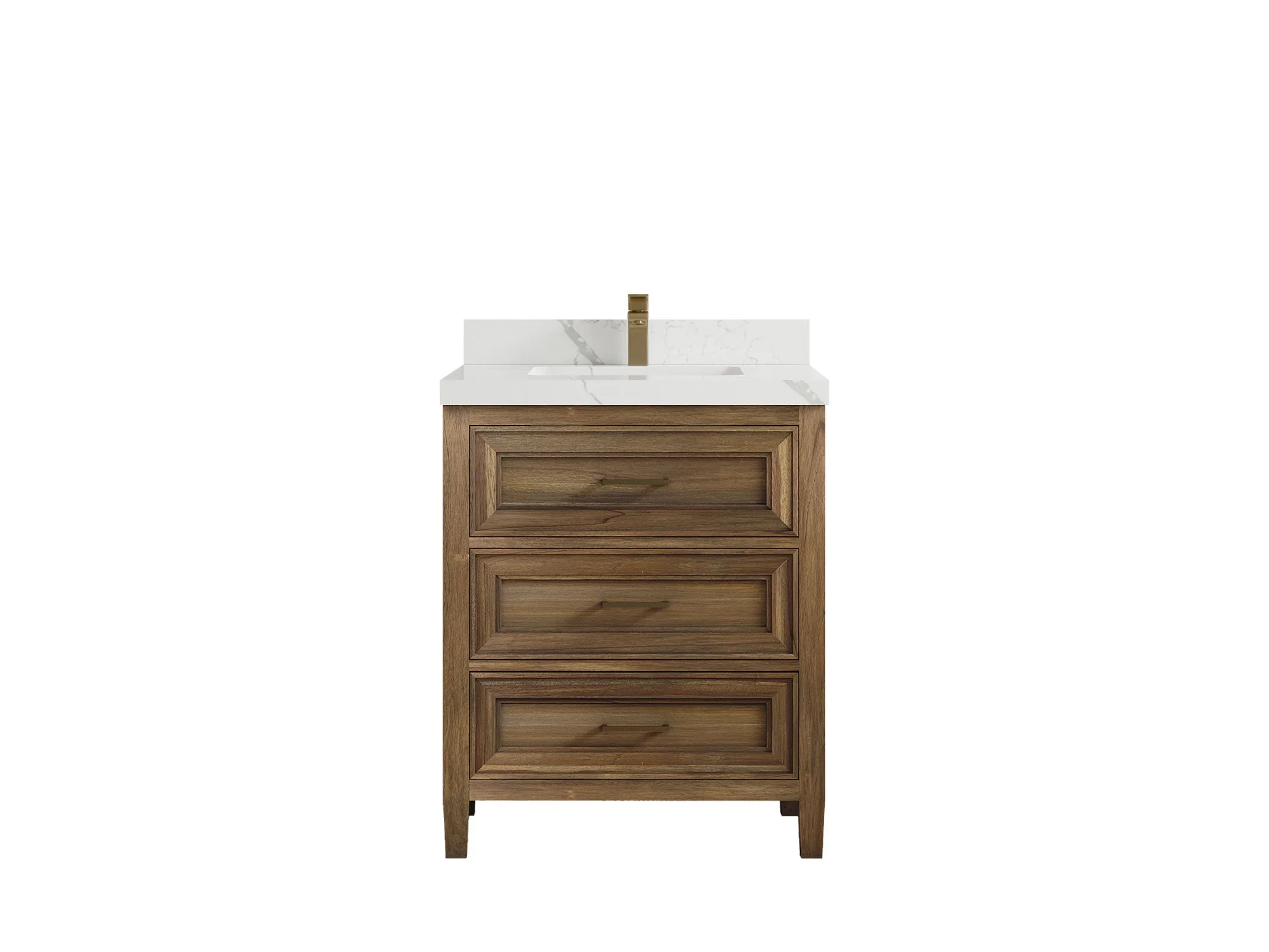 Santa Monica Teak Wood 30 in. W x 22 in. D Single Sink Bathroom Vanity - Image 9