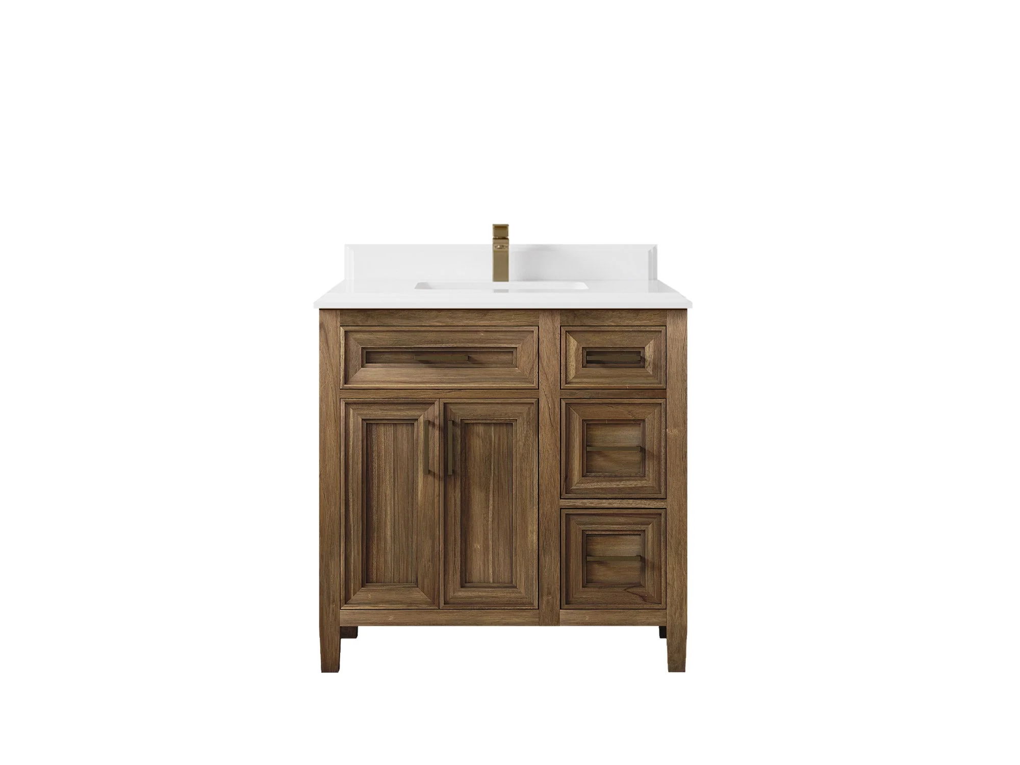 Santa Monica Teak Wood 36 in. W x 22 in. D Single Sink Bathroom Vanity - Image 33