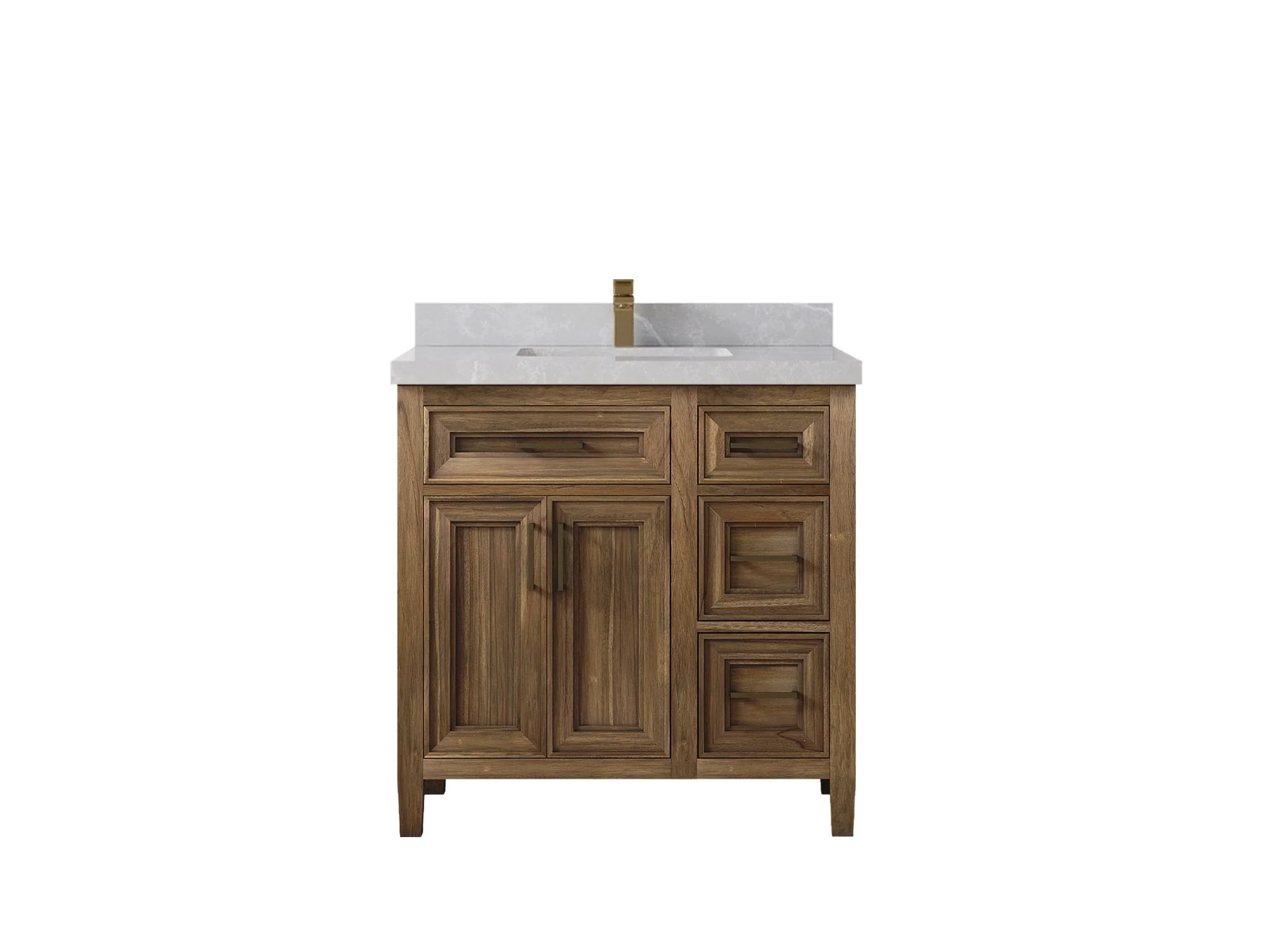 Santa Monica Teak Wood 36 in. W x 22 in. D Single Sink Bathroom Vanity - Image 37