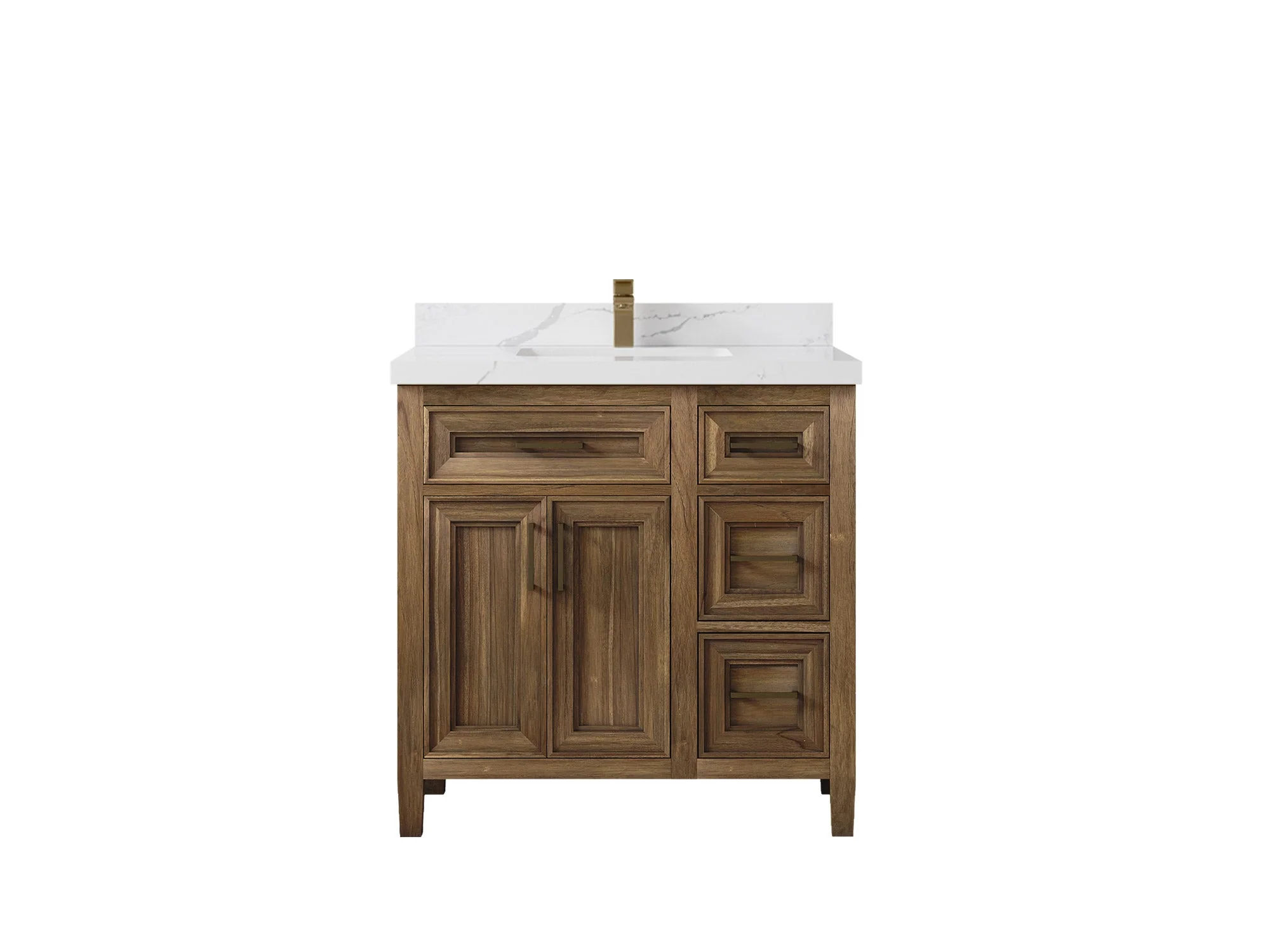 Santa Monica Teak Wood 36 in. W x 22 in. D Single Sink Bathroom Vanity - Image 7