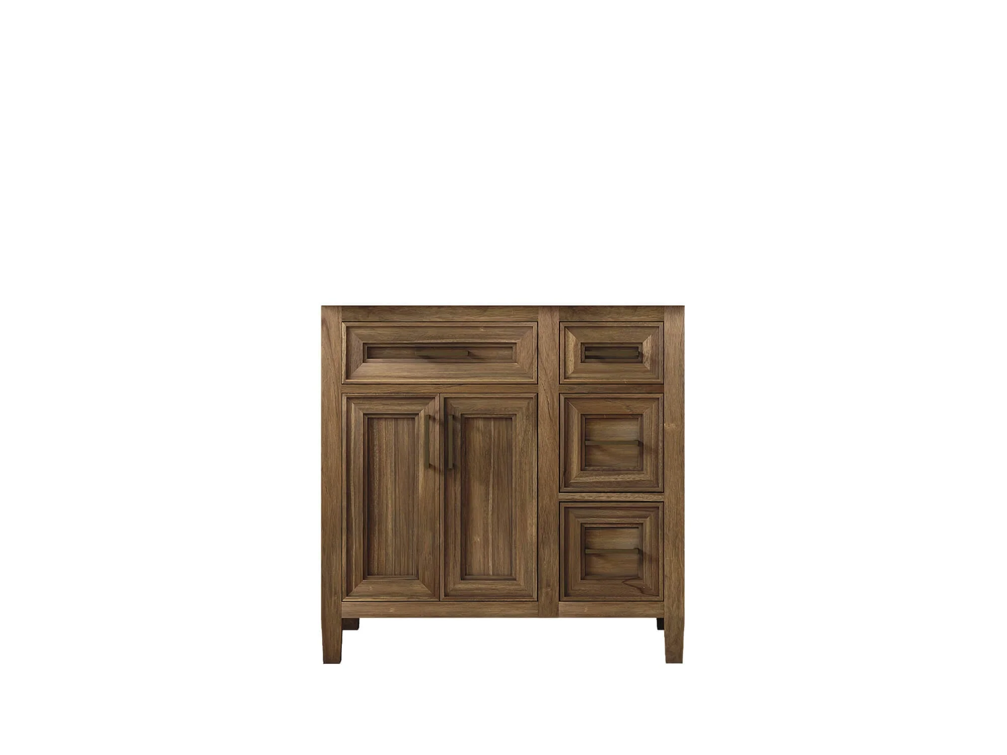 Santa Monica Teak Wood 36 in. W x 22 in. D Left Offset Sink Bathroom Vanity - Image 6
