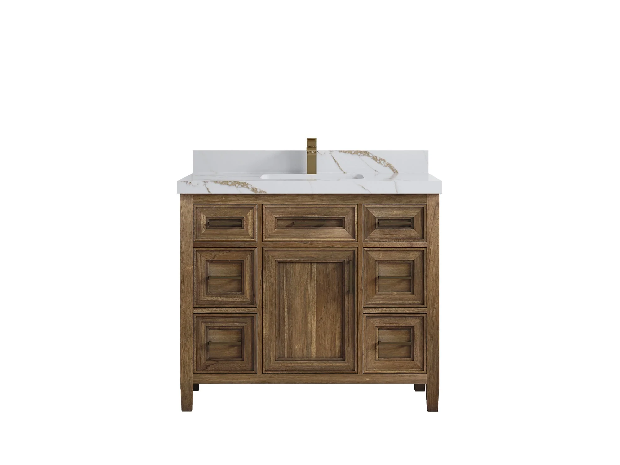 Santa Monica Teak Wood 42 in. W x 22 in. D Single Sink Bathroom Vanity - Image 22