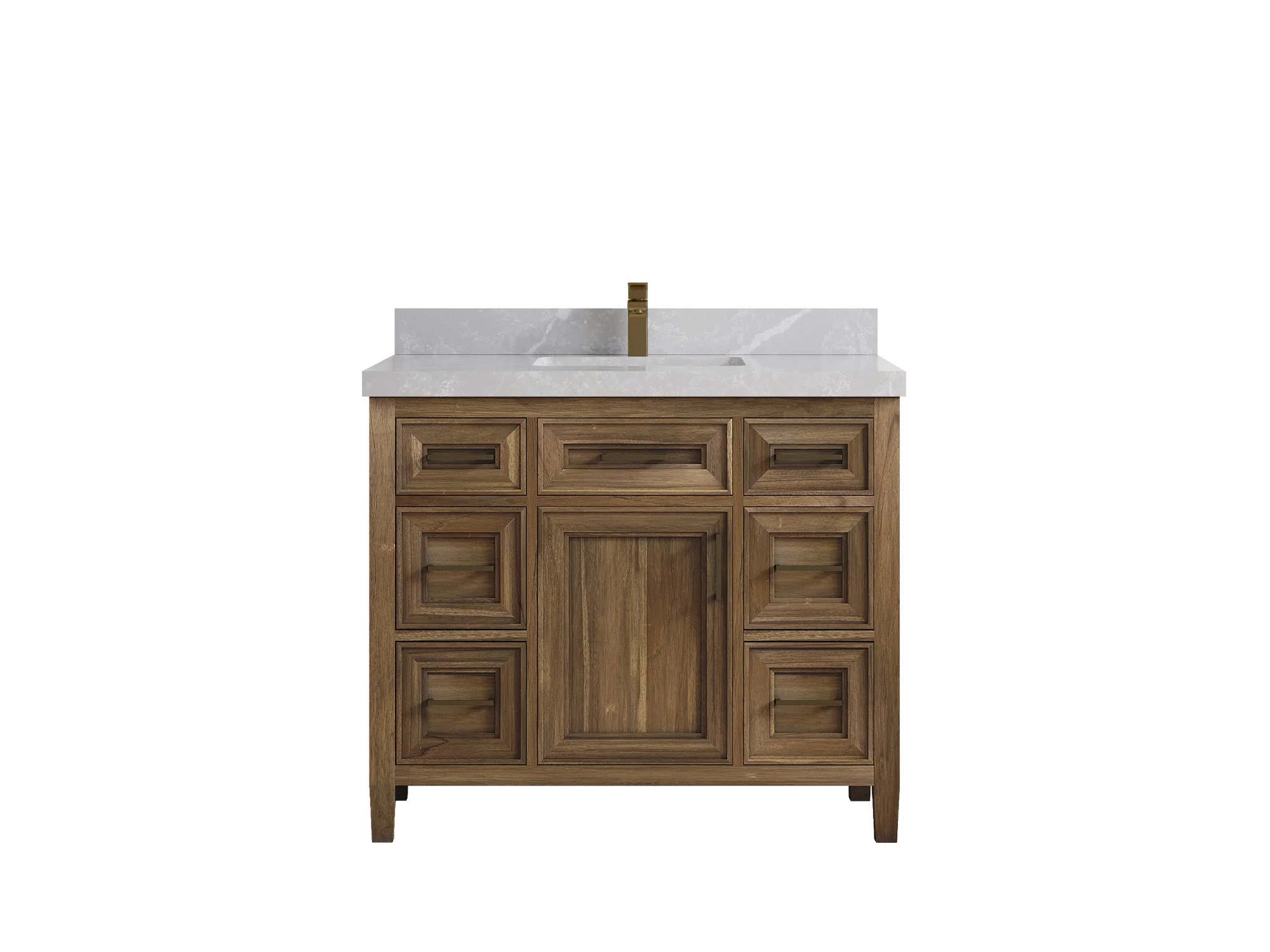 Santa Monica Teak Wood 42 in. W x 22 in. D Single Sink Bathroom Vanity - Image 36