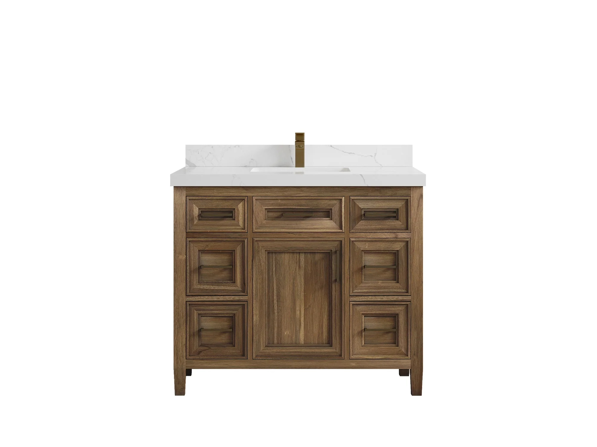 Santa Monica Teak Wood 42 in. W x 22 in. D Single Sink Bathroom Vanity - Image 8