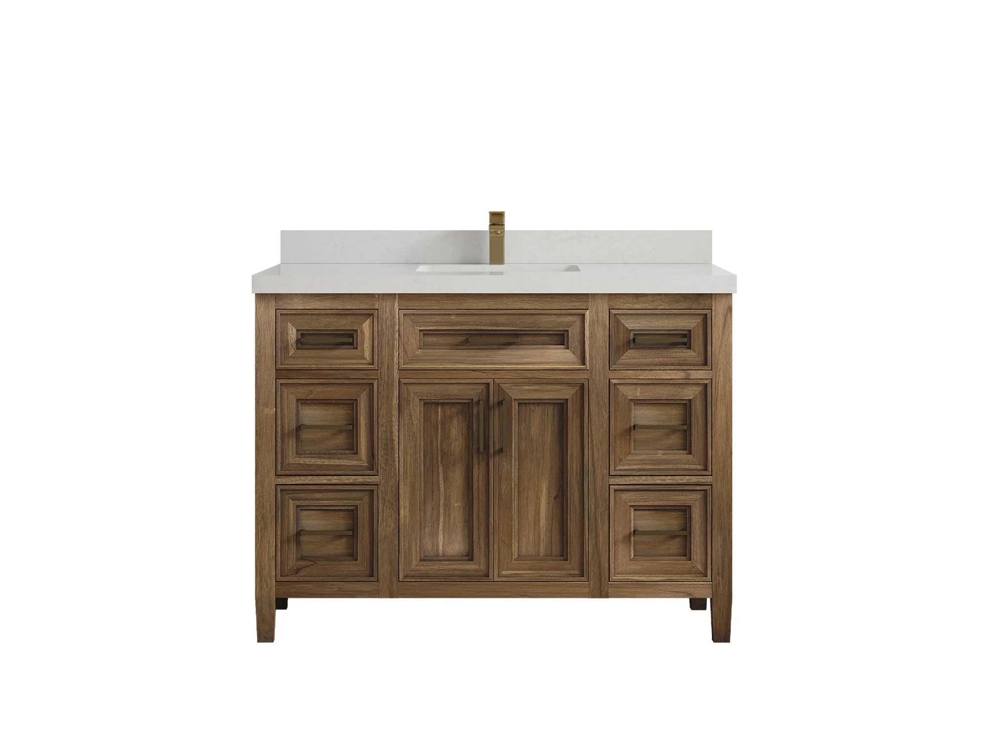 Santa Monica Teak Wood 48 in. W x 22 in. D Single Sink Bathroom Vanity - Image 28