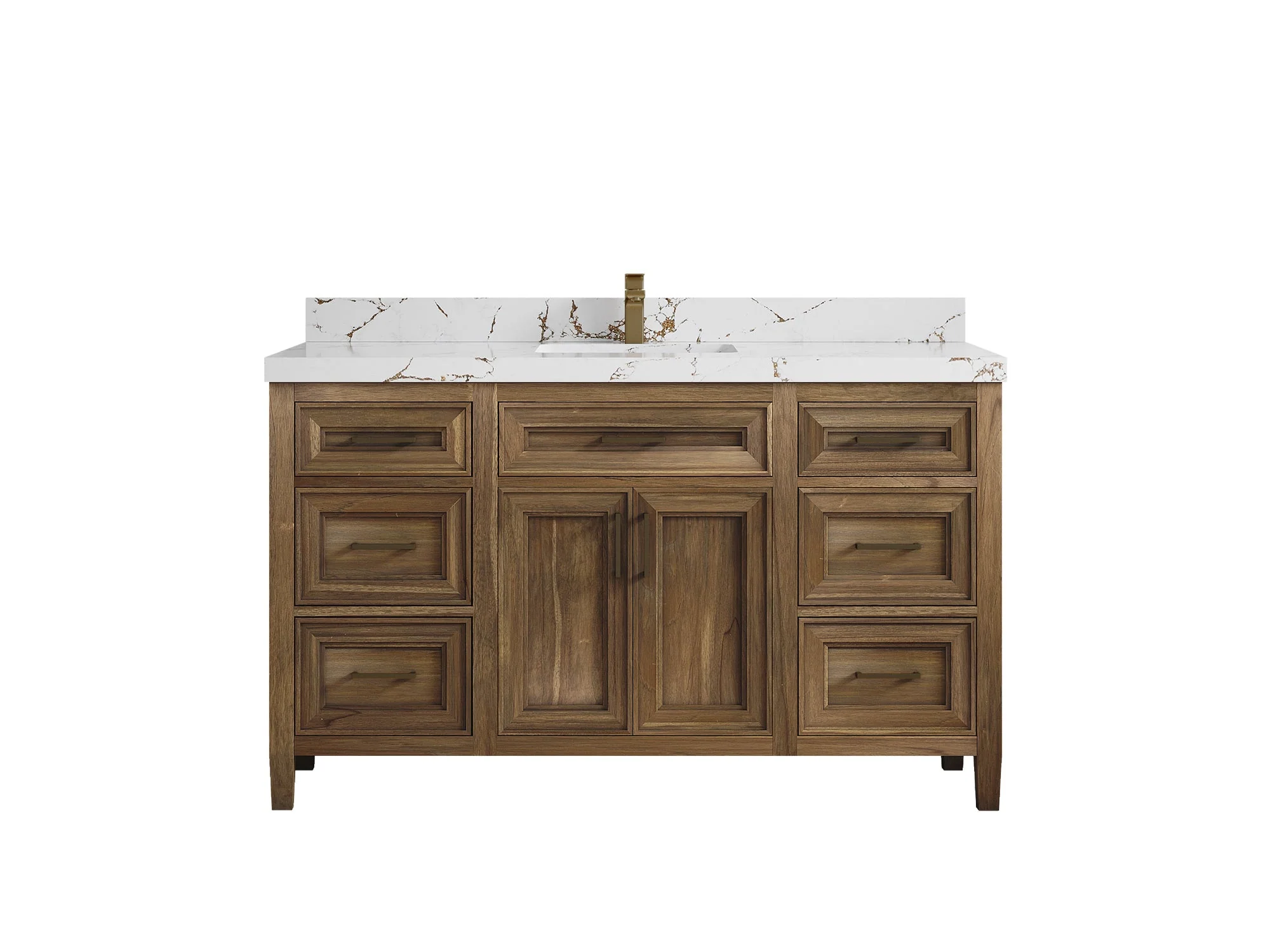 Santa Monica Teak Wood 60 in. W x 22 in. D Single Sink Bathroom Vanity - Image 14