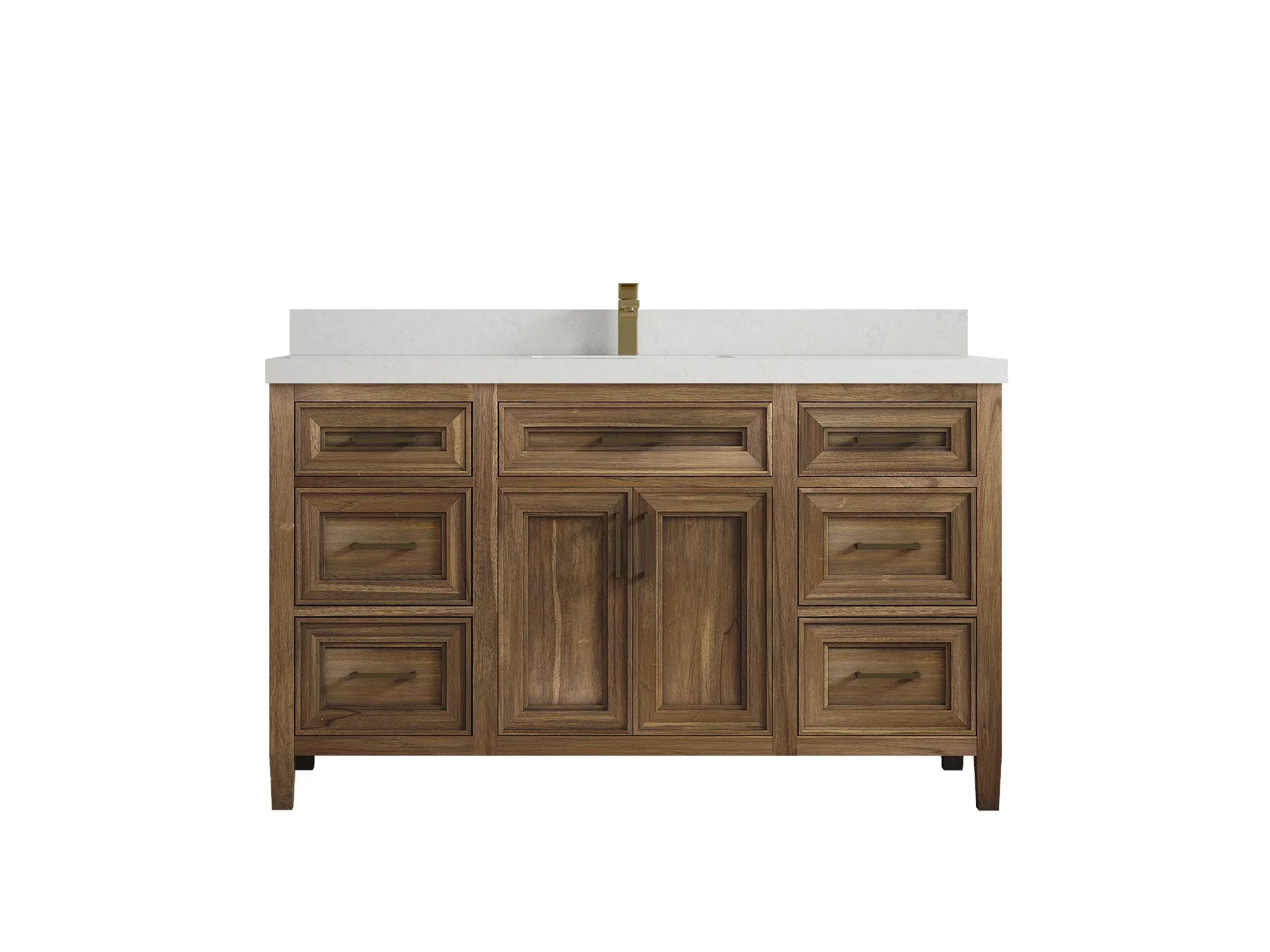 Santa Monica Teak Wood 60 in. W x 22 in. D Single Sink Bathroom Vanity - Image 28