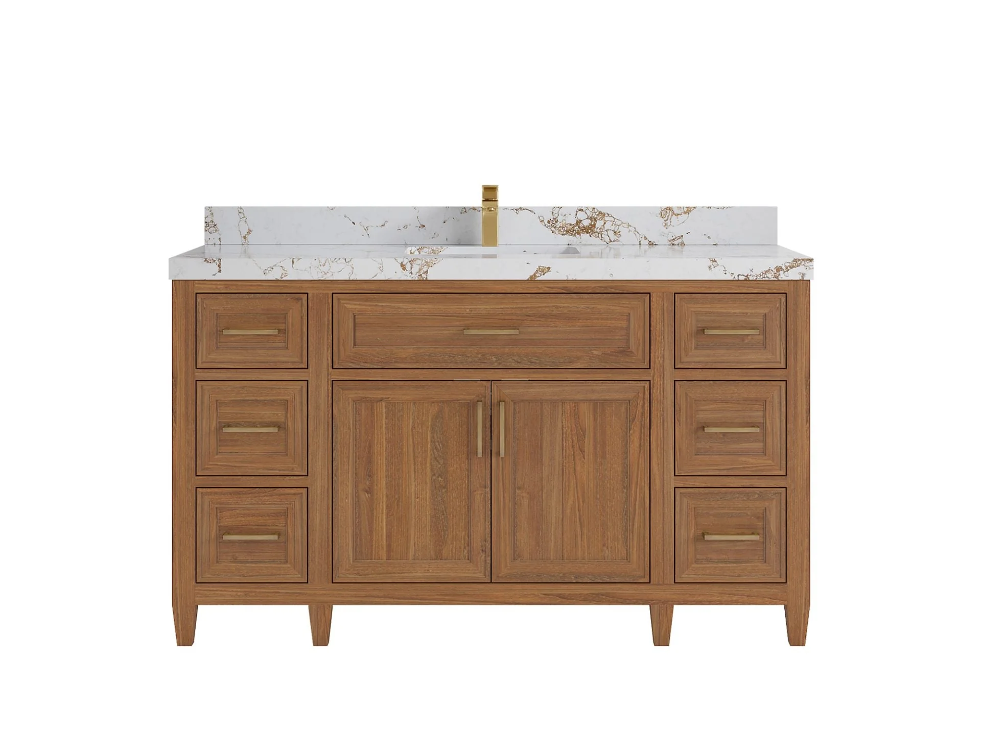 Santa Monica Teak Wood 60 in. W x 22 in. D Single Sink Bathroom Vanity - Image 11