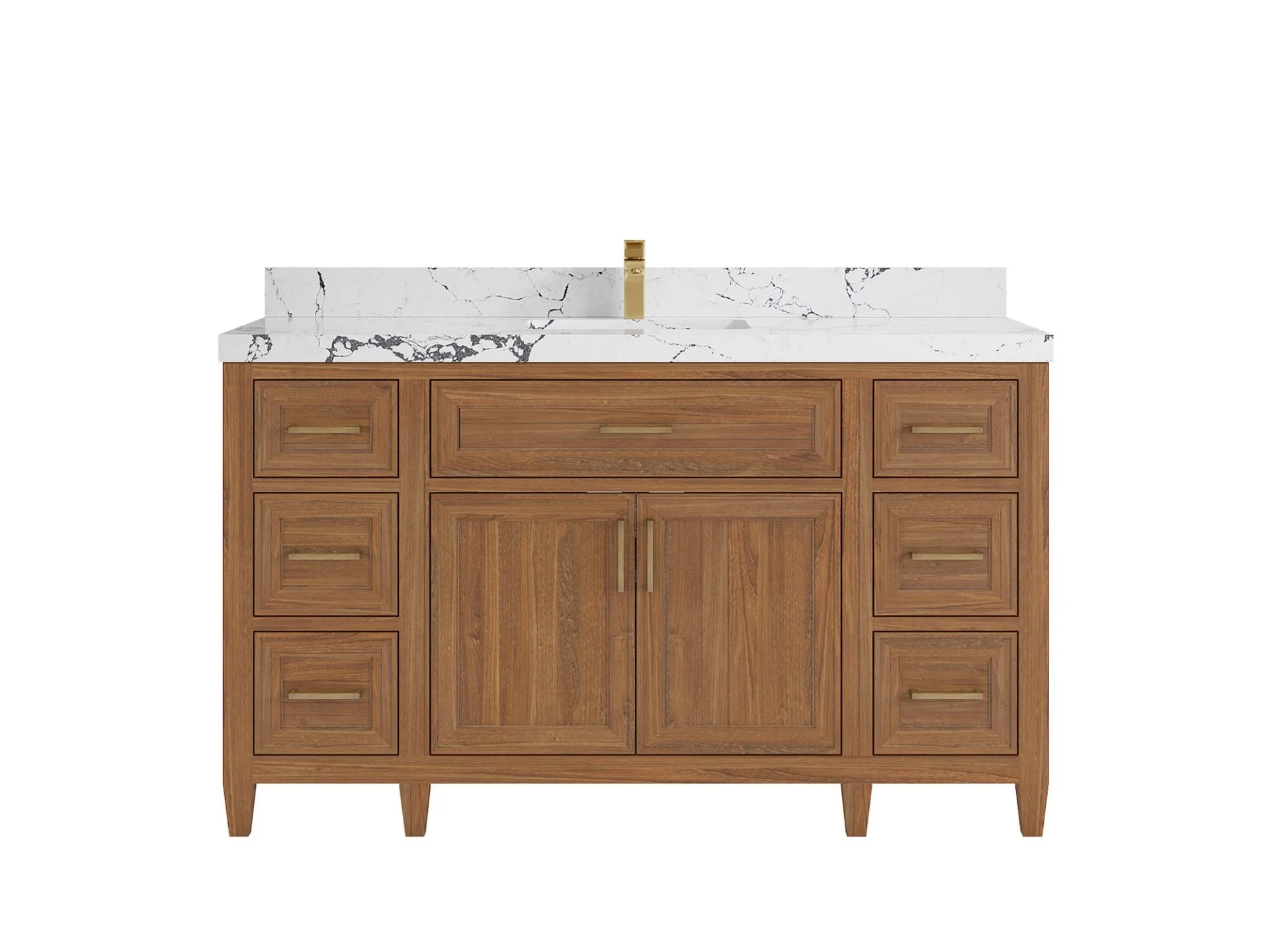 Santa Monica Teak Wood 60 in. W x 22 in. D Single Sink Bathroom Vanity - Image 12