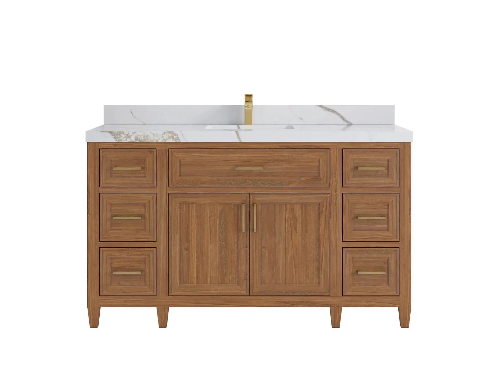 Santa Monica Teak Wood 60 in. W x 22 in. D Single Sink Bathroom Vanity - Image 13