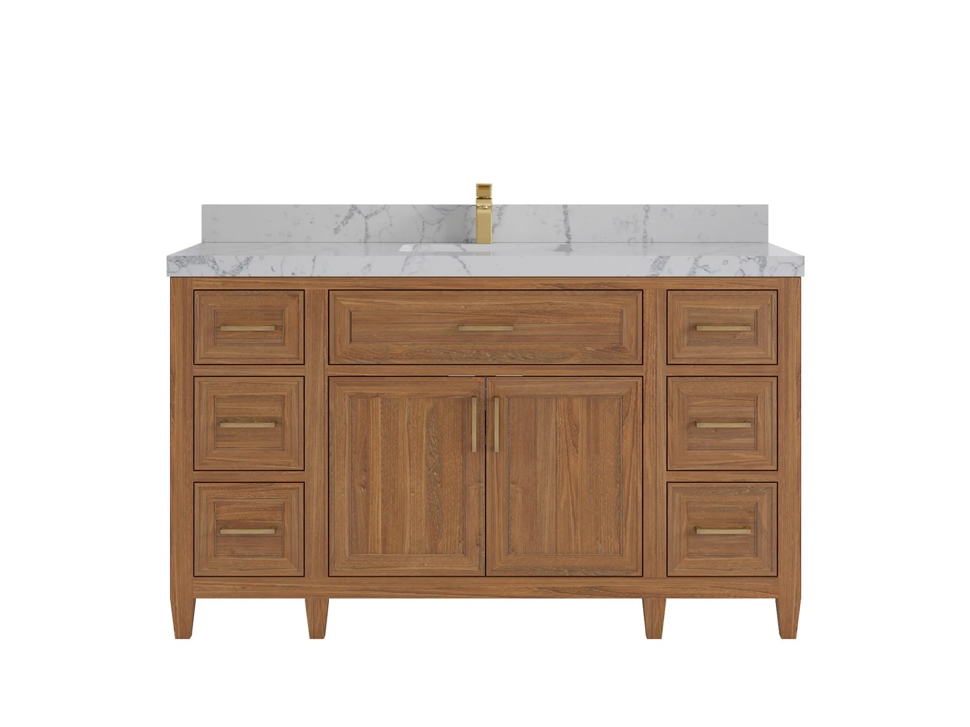 Santa Monica Teak Wood 60 in. W x 22 in. D Single Sink Bathroom Vanity - Image 16