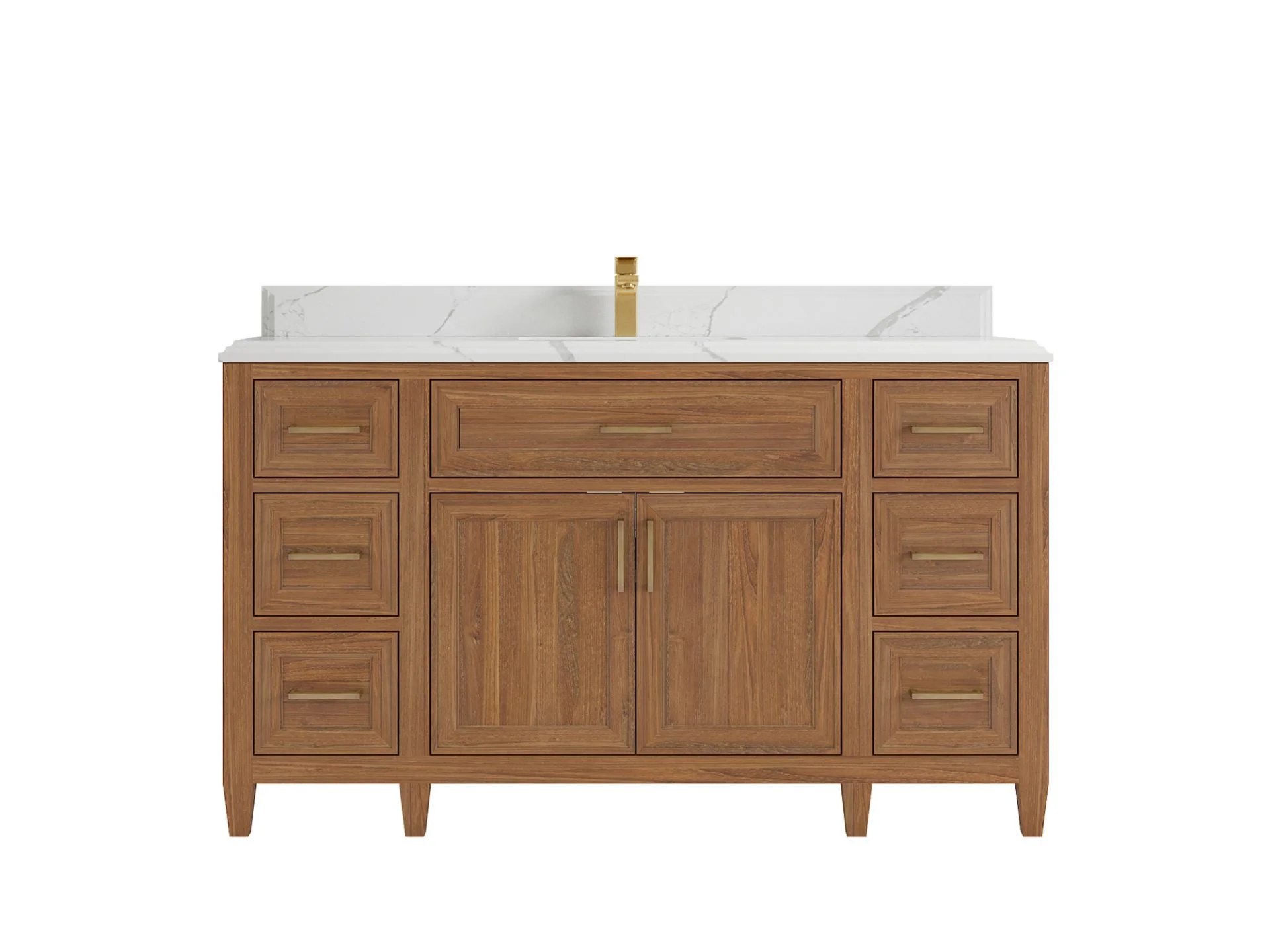 Santa Monica Teak Wood 60 in. W x 22 in. D Single Sink Bathroom Vanity - Image 18