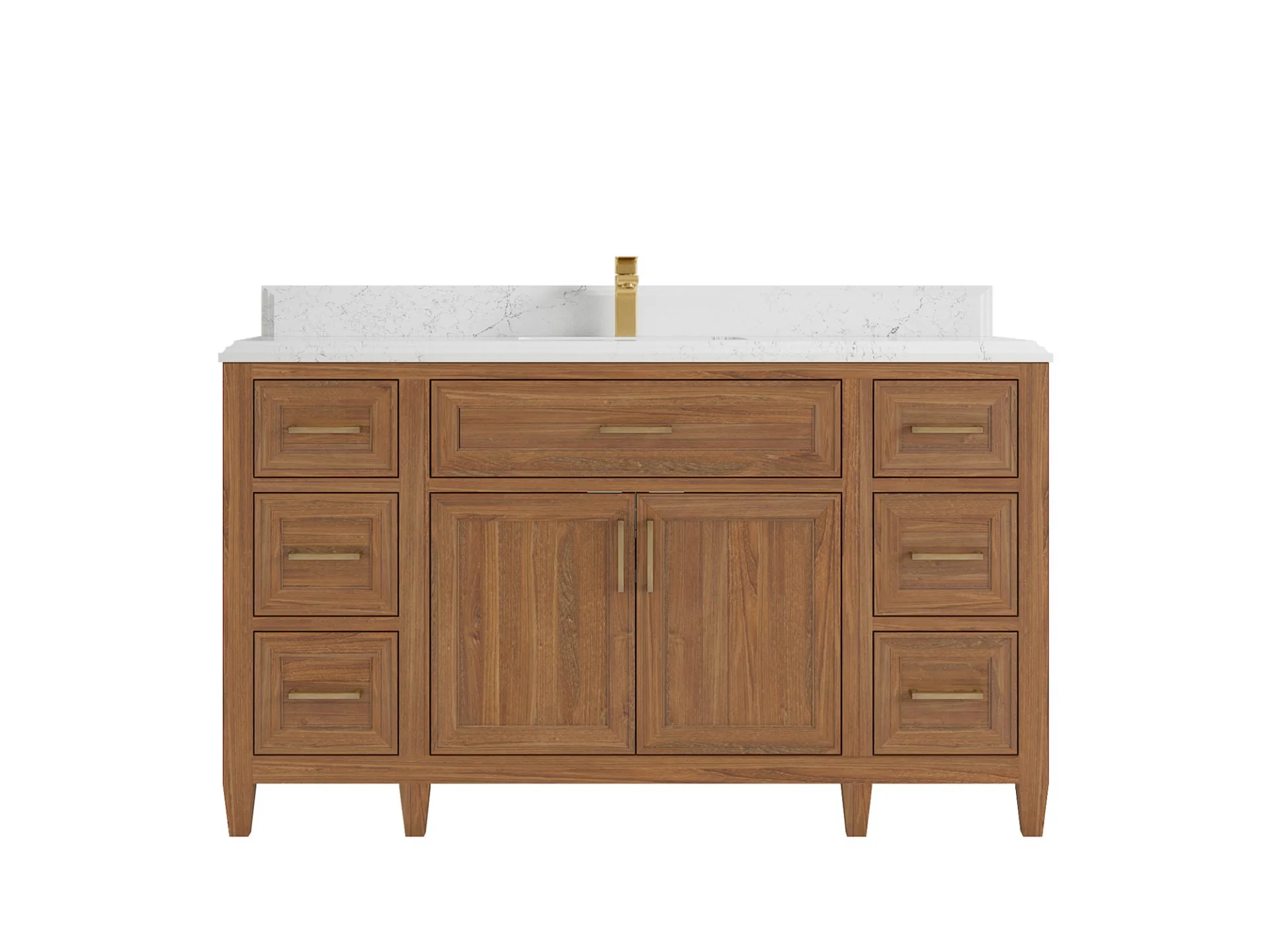 Santa Monica Teak Wood 60 in. W x 22 in. D Single Sink Bathroom Vanity - Image 19