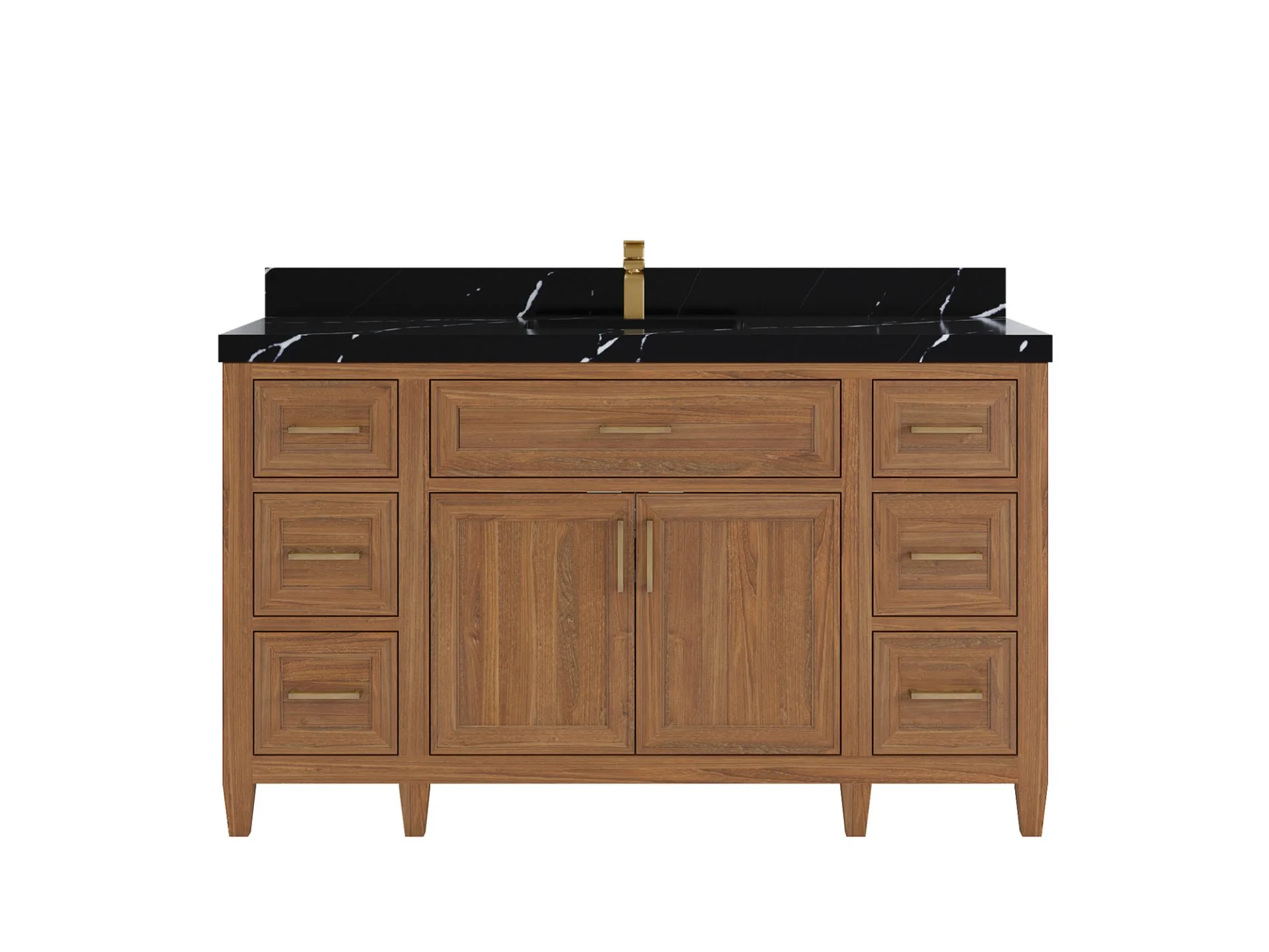 Santa Monica Teak Wood 60 in. W x 22 in. D Single Sink Bathroom Vanity - Image 7