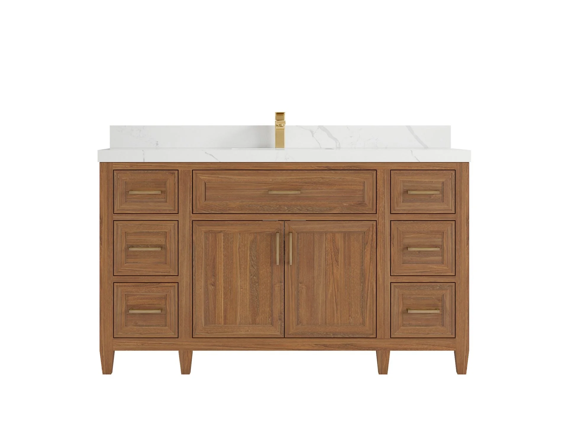 Santa Monica Teak Wood 60 in. W x 22 in. D Single Sink Bathroom Vanity - Image 8