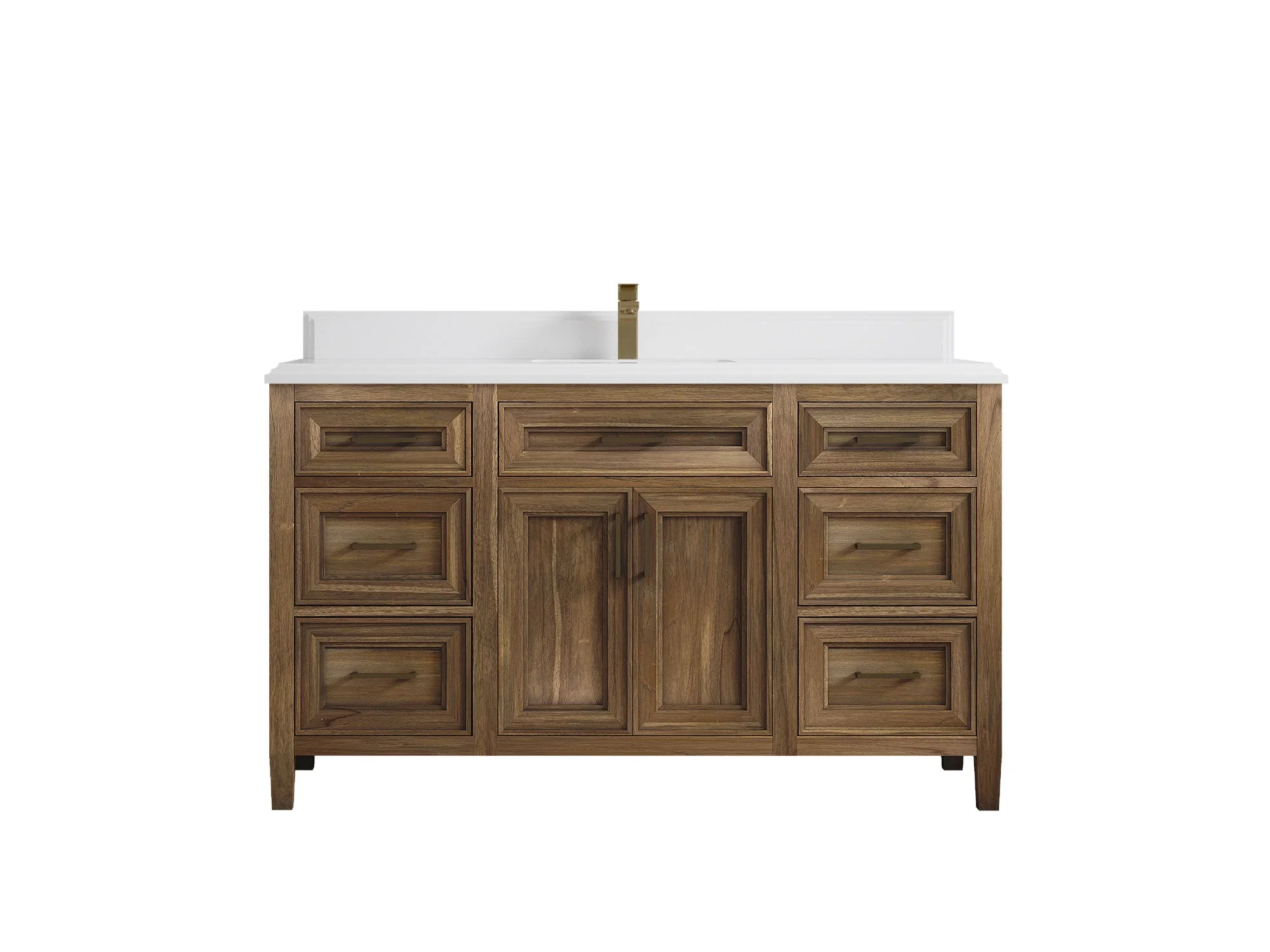 Santa Monica Teak Wood 60 in. W x 22 in. D Single Sink Bathroom Vanity - Image 34