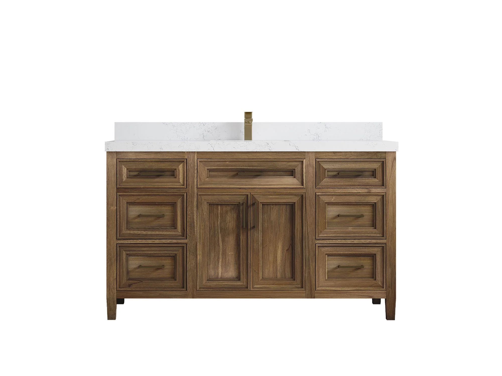 Santa Monica Teak Wood 60 in. W x 22 in. D Single Sink Bathroom Vanity - Image 36