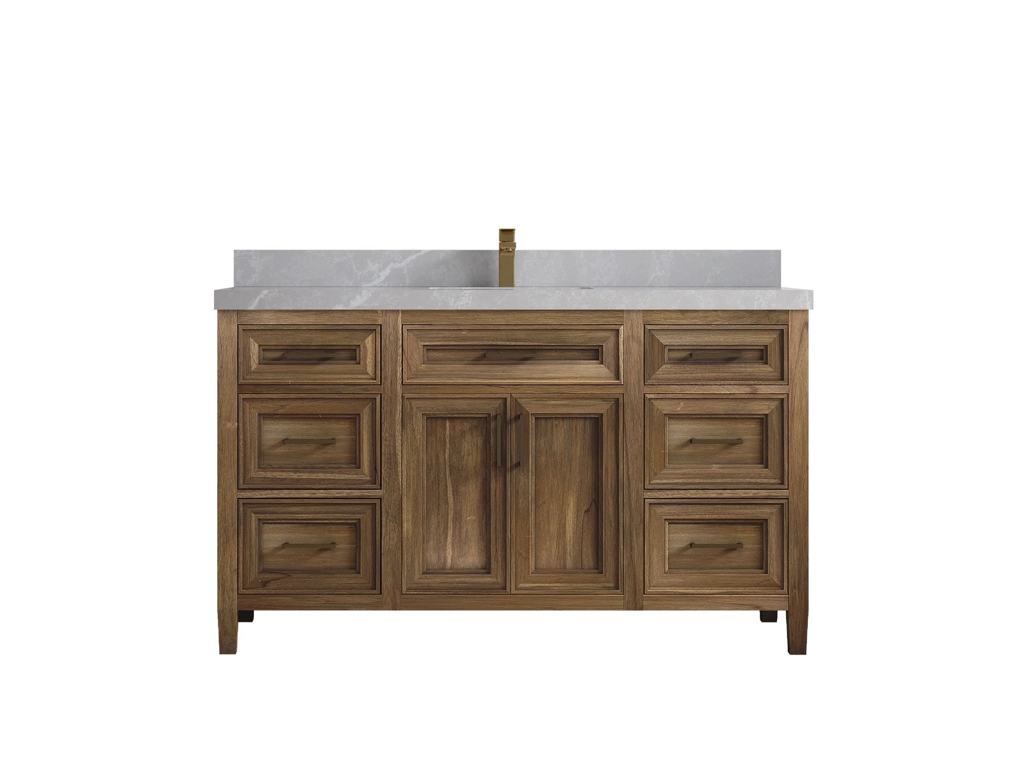 Santa Monica Teak Wood 60 in. W x 22 in. D Single Sink Bathroom Vanity - Image 38