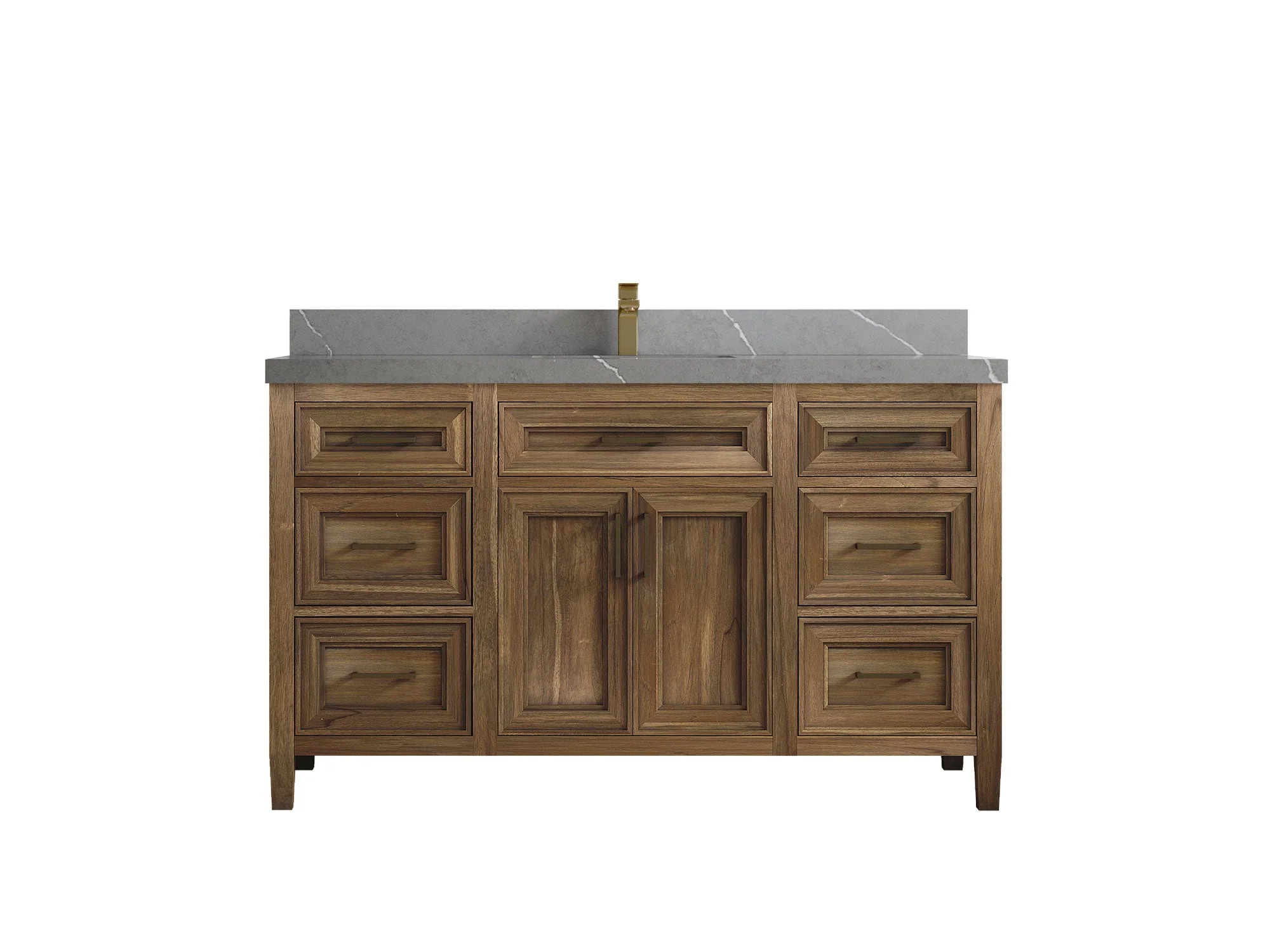 Santa Monica Teak Wood 60 in. W x 22 in. D Single Sink Bathroom Vanity - Image 40