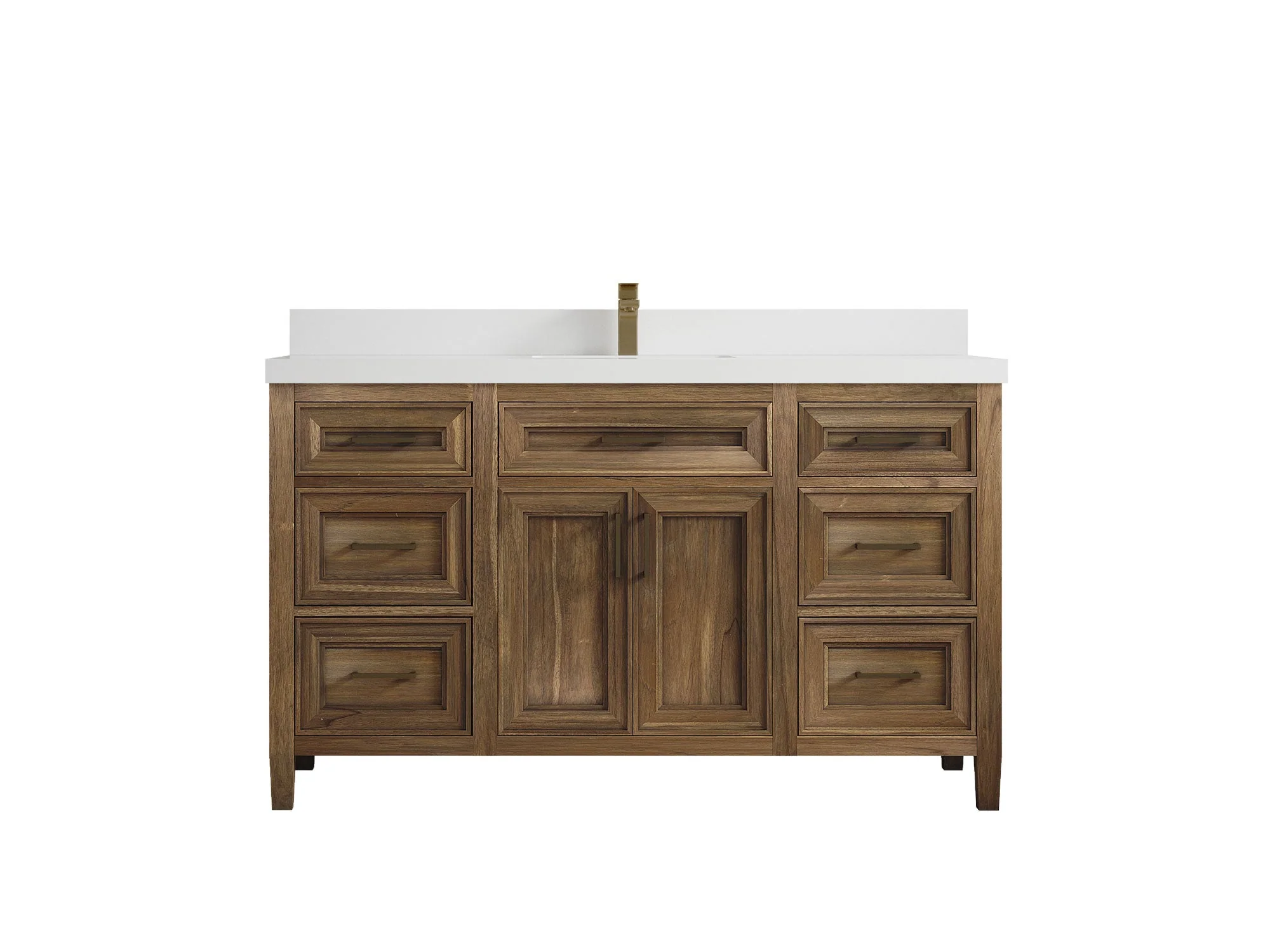 Santa Monica Teak Wood 60 in. W x 22 in. D Single Sink Bathroom Vanity - Image 42