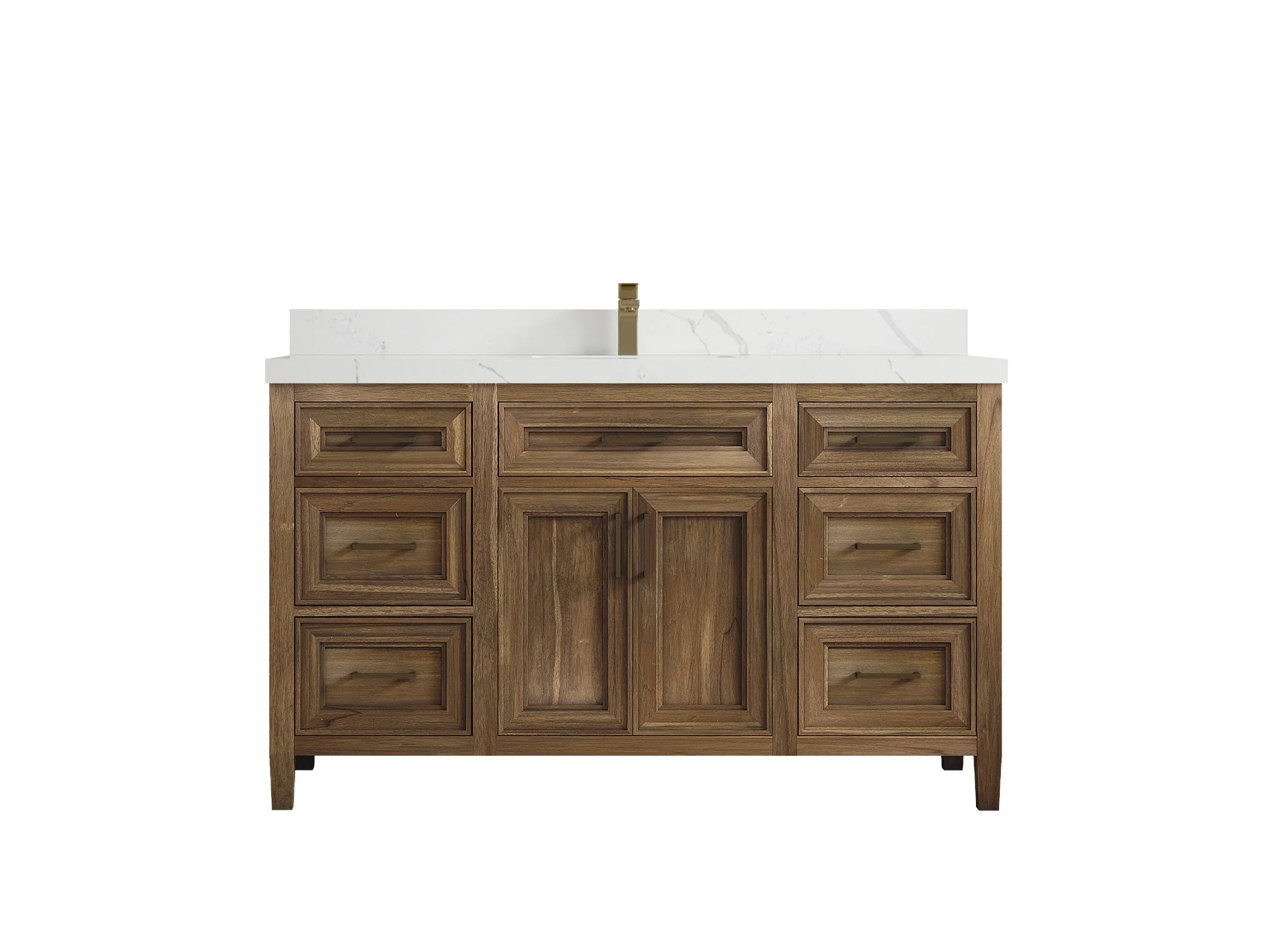 Santa Monica Teak Wood 60 in. W x 22 in. D Single Sink Bathroom Vanity - Image 8