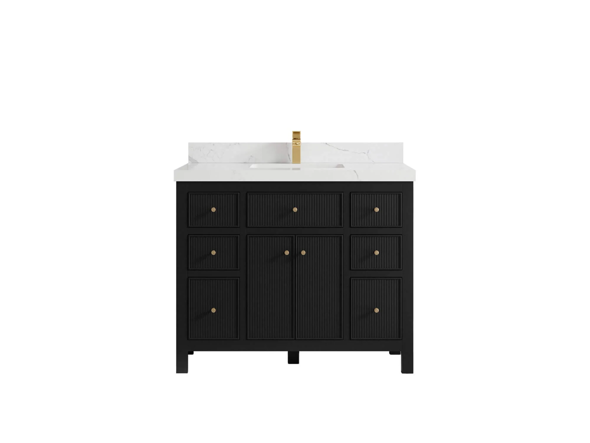 Sonoma 42 in W x 22 in D Free Standing Reeded Single Sink Bathroom Vanity - Image 10